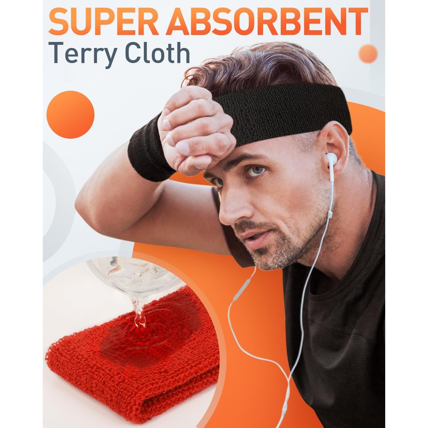 Banda para el Sudor Tanluhu Unisex - Absorbente y Antideslizante