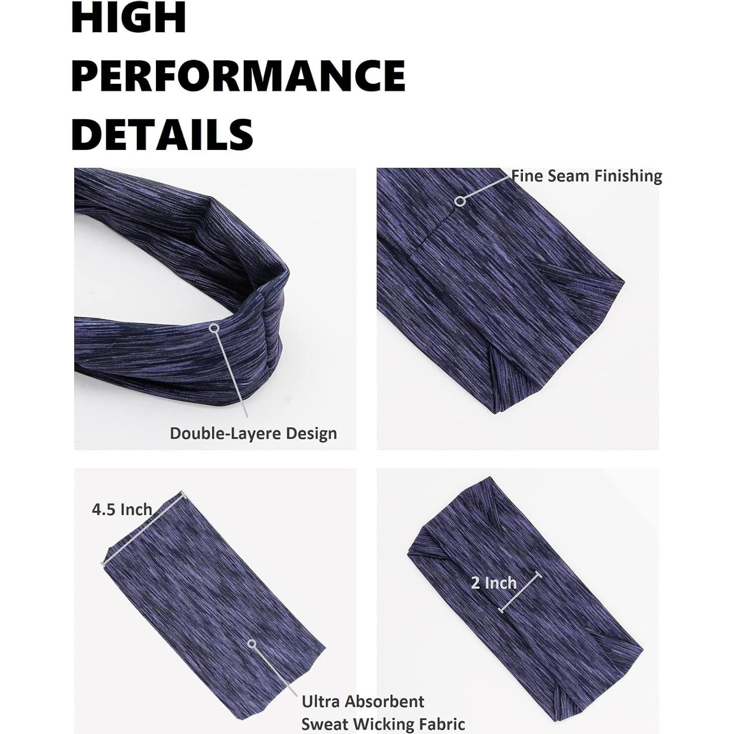 Cintas de Sudor Elásticas Terse para Mujeres - 6 Piezas