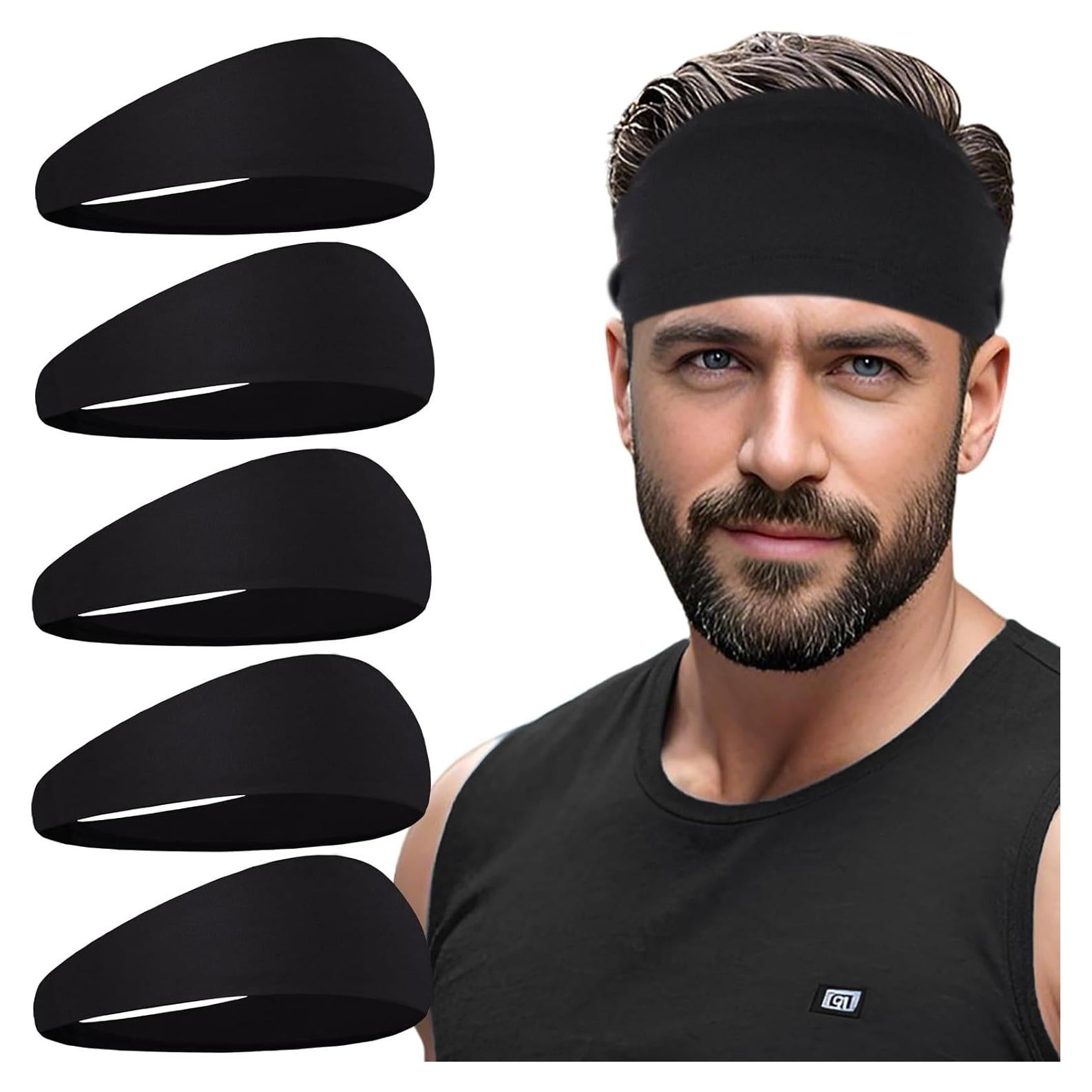 Cintas para la cabeza deportivas XTREND - 5 Pcs, Negro, Unisex