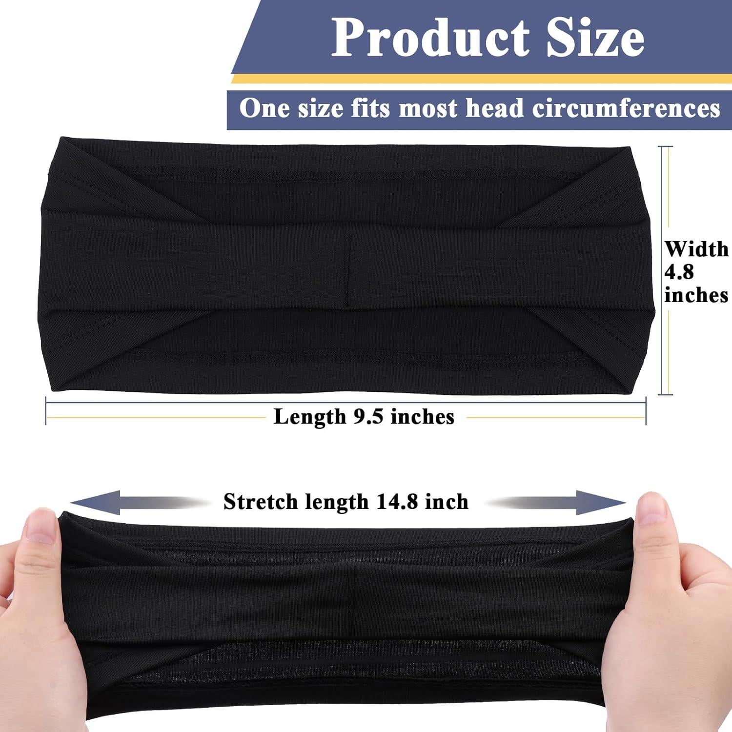 Cintas para la cabeza deportivas XTREND - 5 Pcs, Negro, Unisex