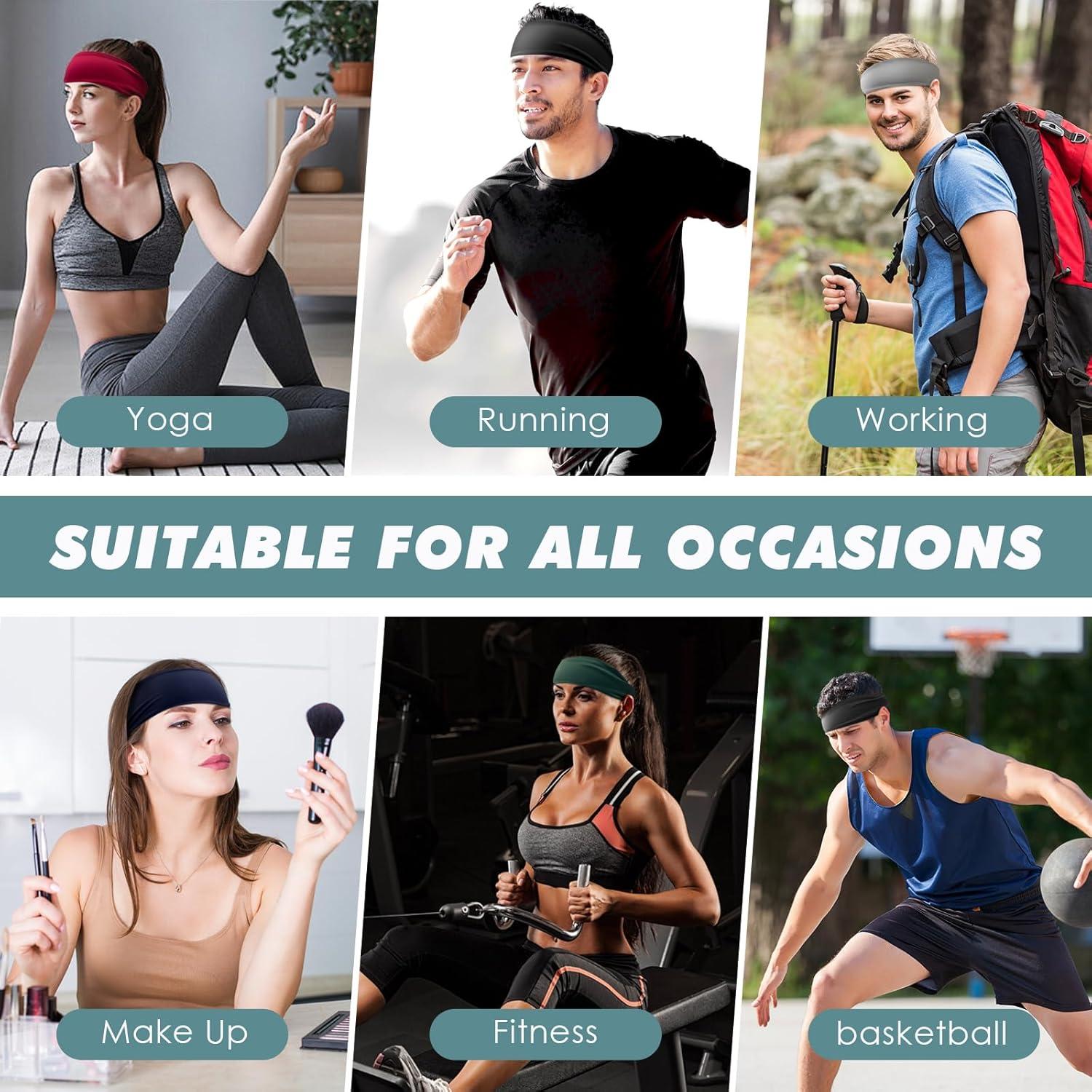 Cintas para el cabello Rokkibom 7 piezas para hombres - Sudor y deporte