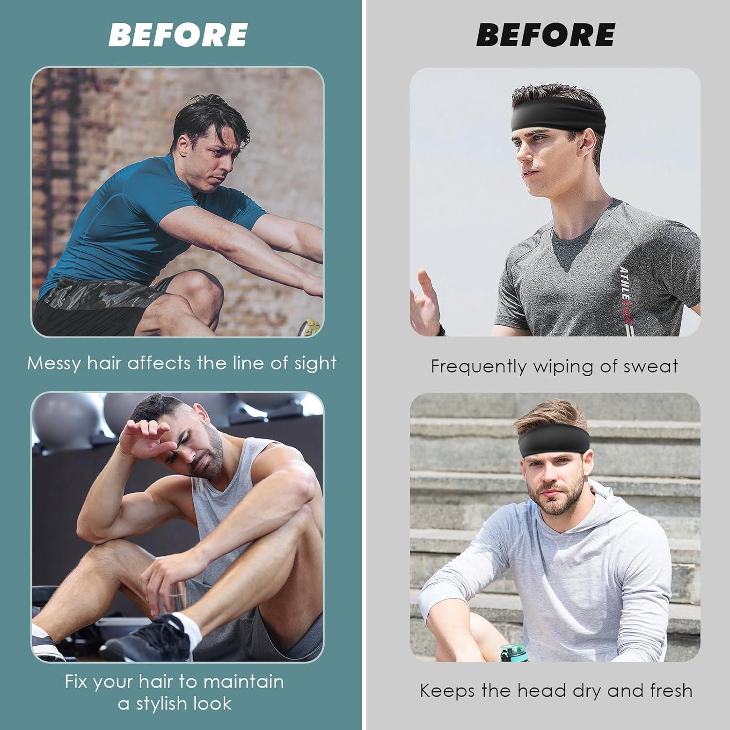 Cintas para el cabello Rokkibom 7 piezas para hombres - Sudor y deporte