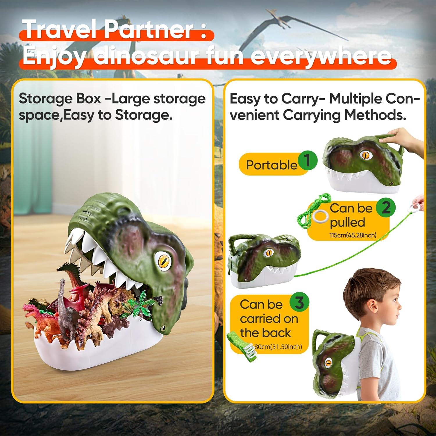 46PCS Dinosaur Toys,Realistic Jurassic Dinosaurs Figures PlaysetFor for Kids 3-5 Years, with Eggs&Trees&Fence mini Dinosaur Figures,Great Gifts for Girls and Boy Toddler Toy Animals Age-5-7.