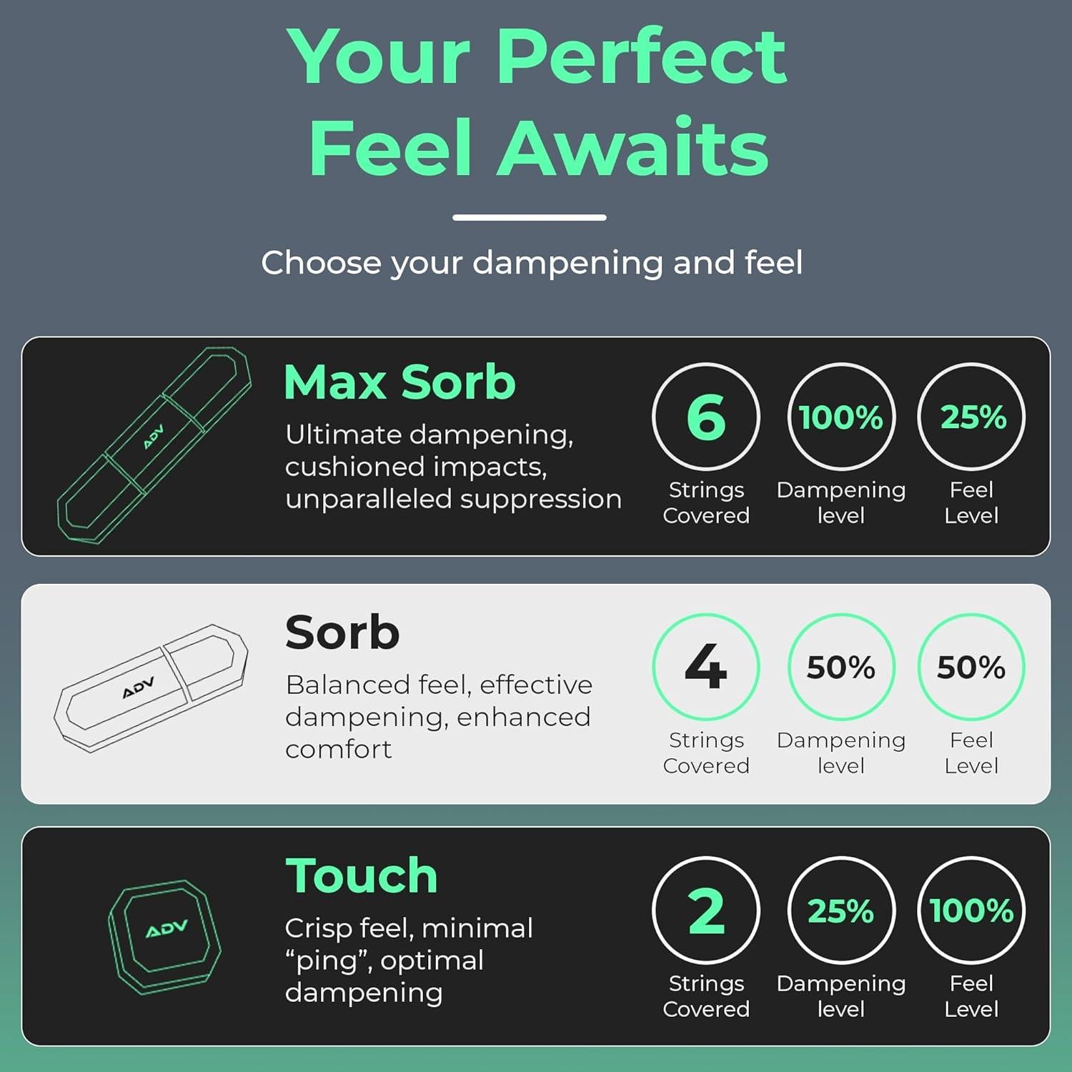 Dampener de Tenis ADV Sorb - Paquete de 3 - Amortiguador de Choque