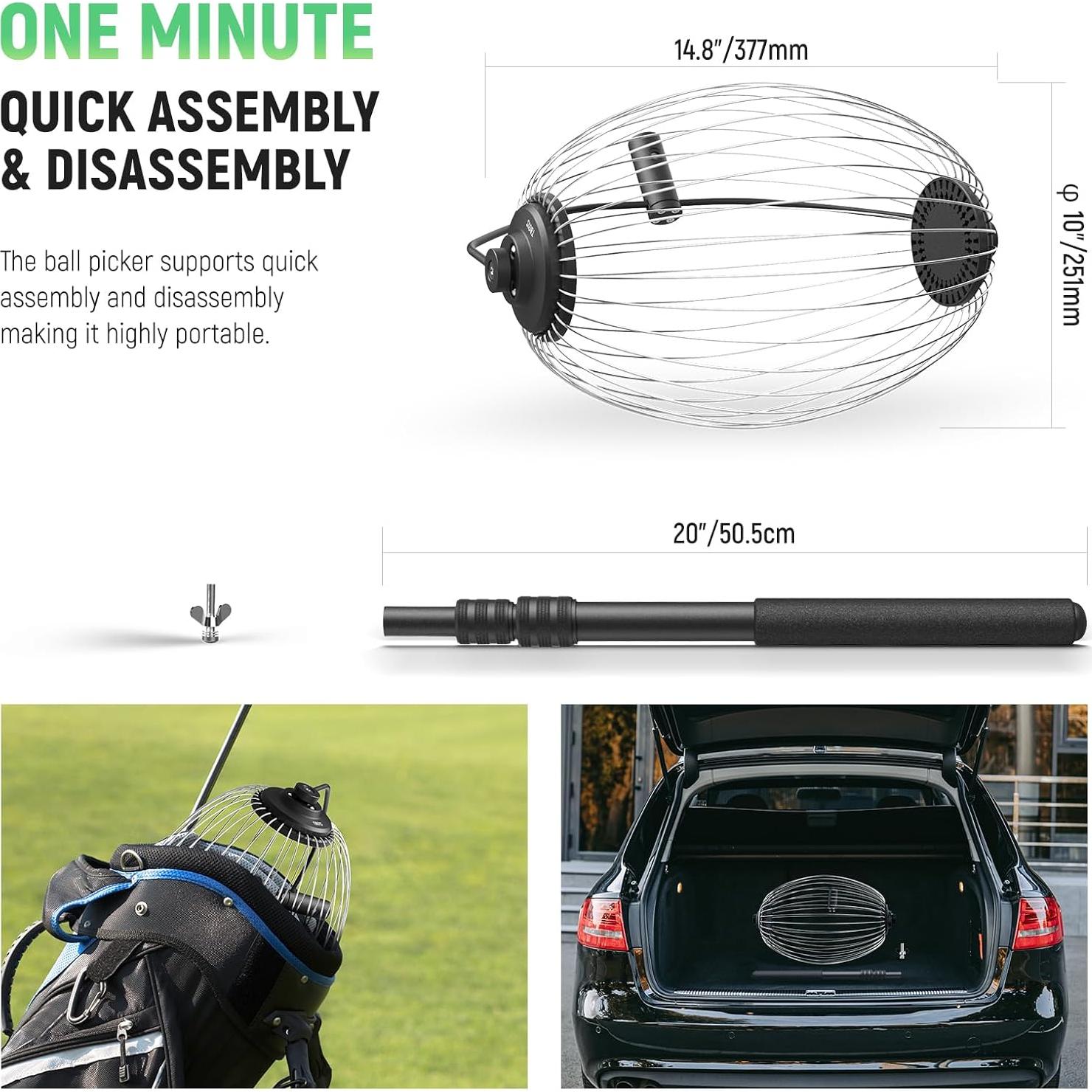 Recogedor de Pelotas de Tenis NEEWER TB01S Ajustable 30-58cm