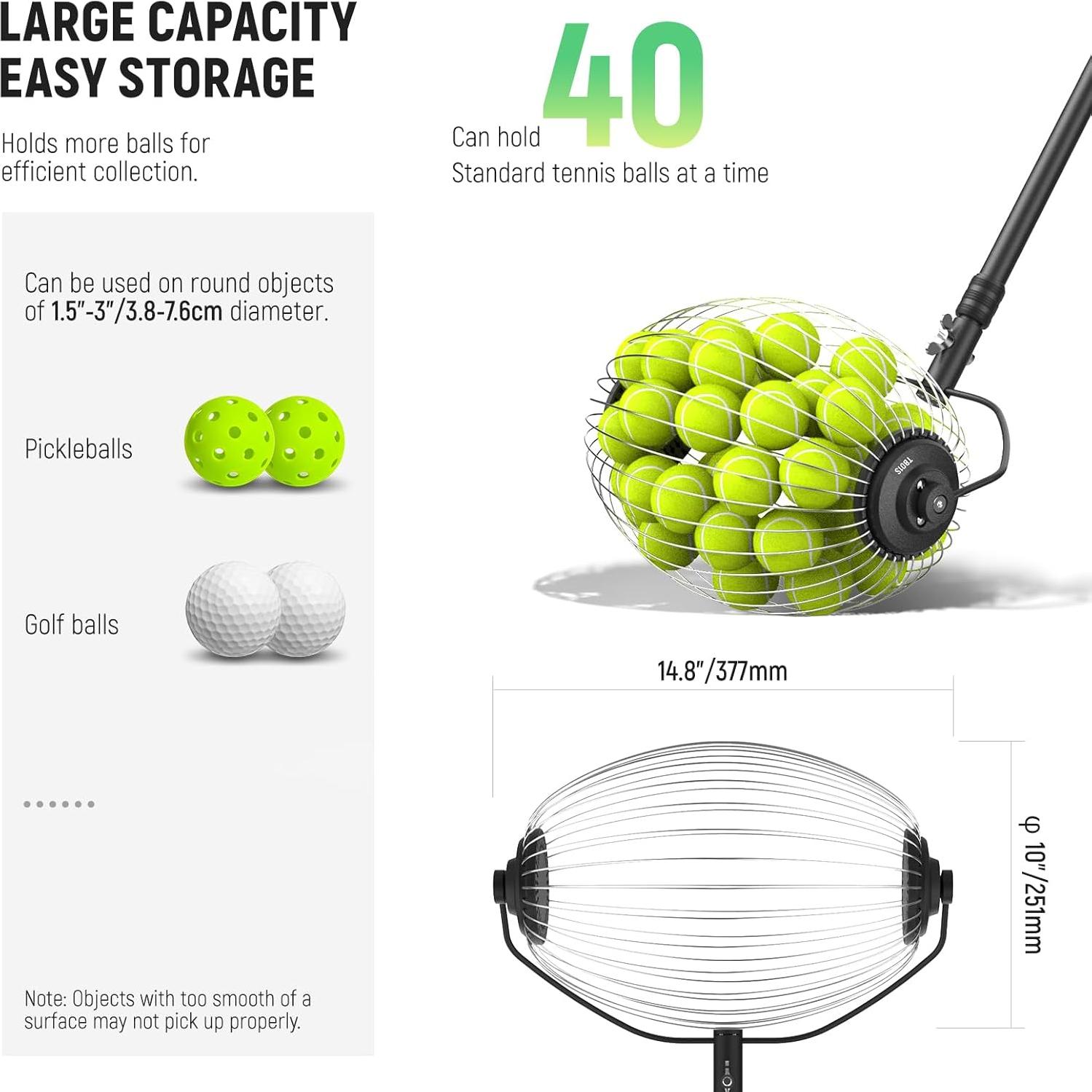 Recogedor de Pelotas de Tenis NEEWER TB01S Ajustable 30-58cm