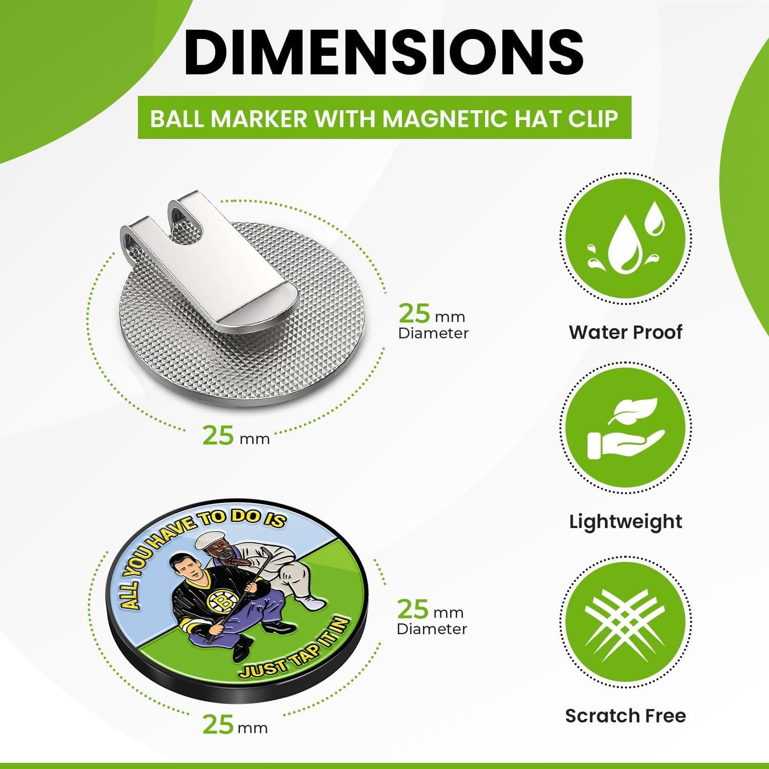 Marcador de Pelota de Golf K9King con Clip Magnético - Set de 2