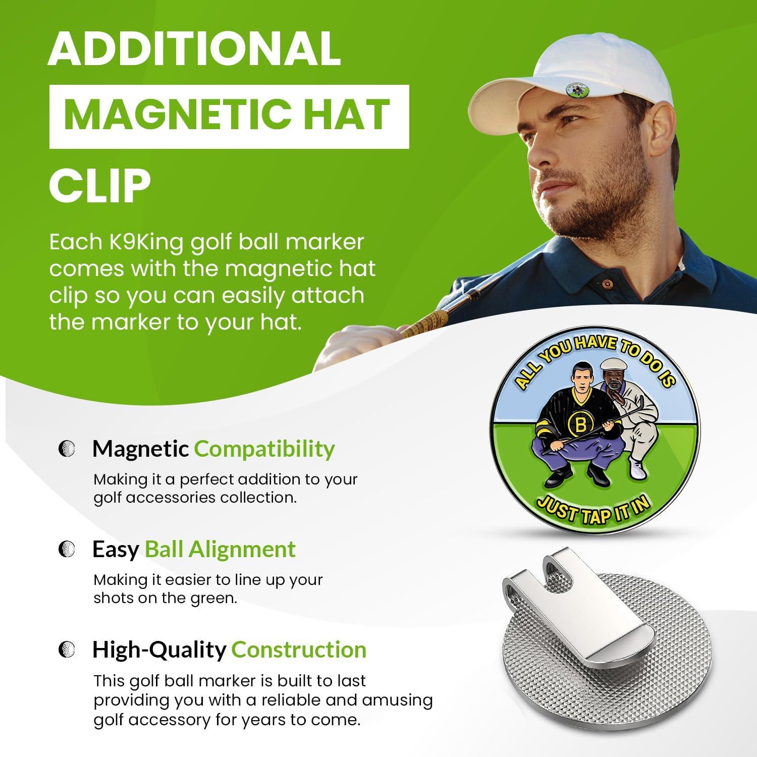 Marcador de Pelota de Golf K9King con Clip Magnético - Set de 2