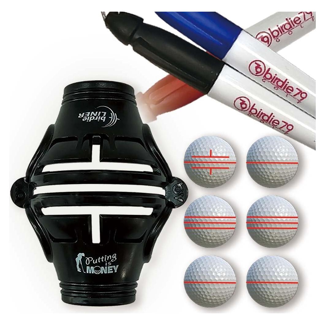 Marcador de bola de golf BIRDIE79 con líneas 360° y 180°