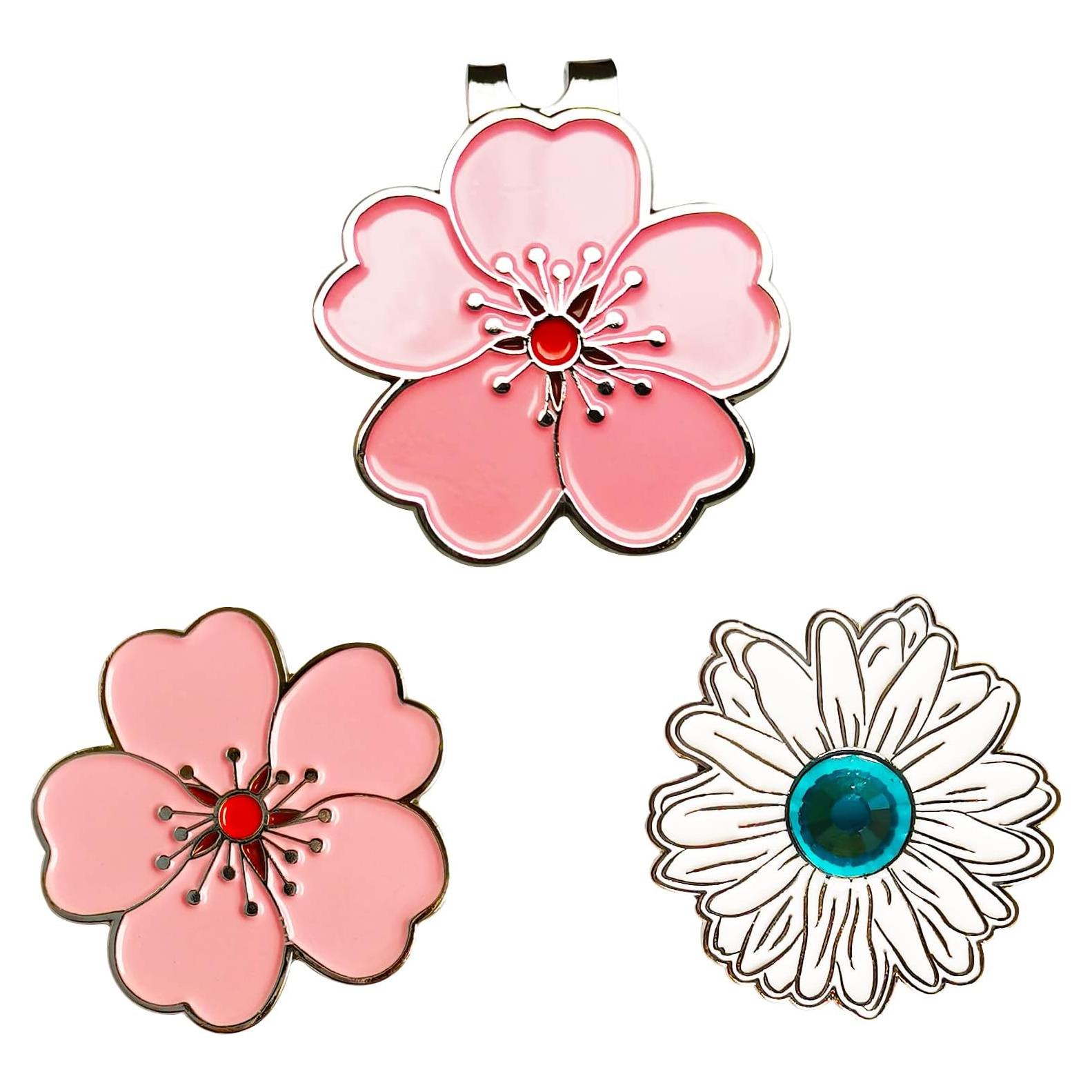 Conjunto de Marcadores de Golf Magnéticos Eshan y Clip Flor