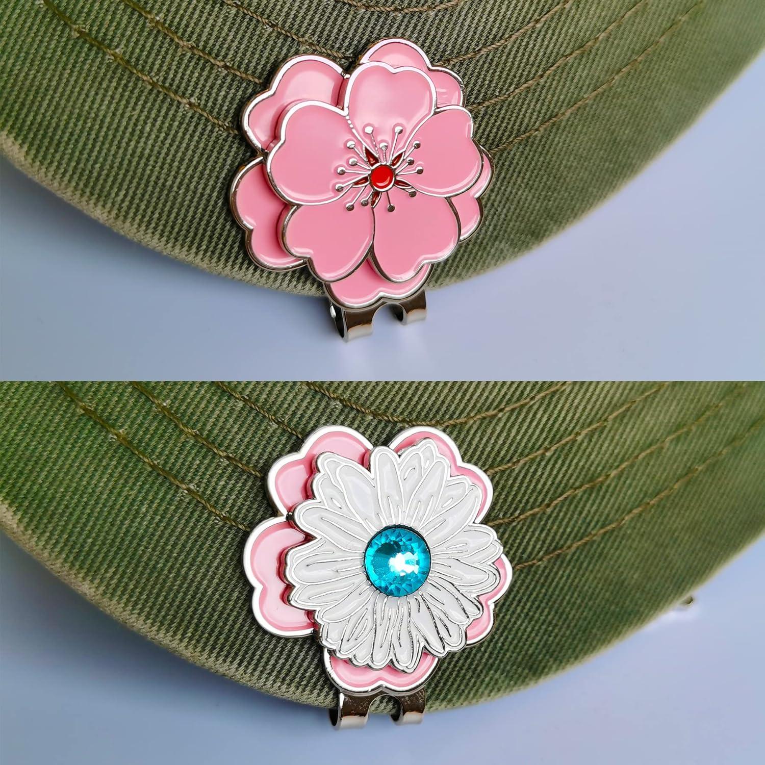 Conjunto de Marcadores de Golf Magnéticos Eshan y Clip Flor