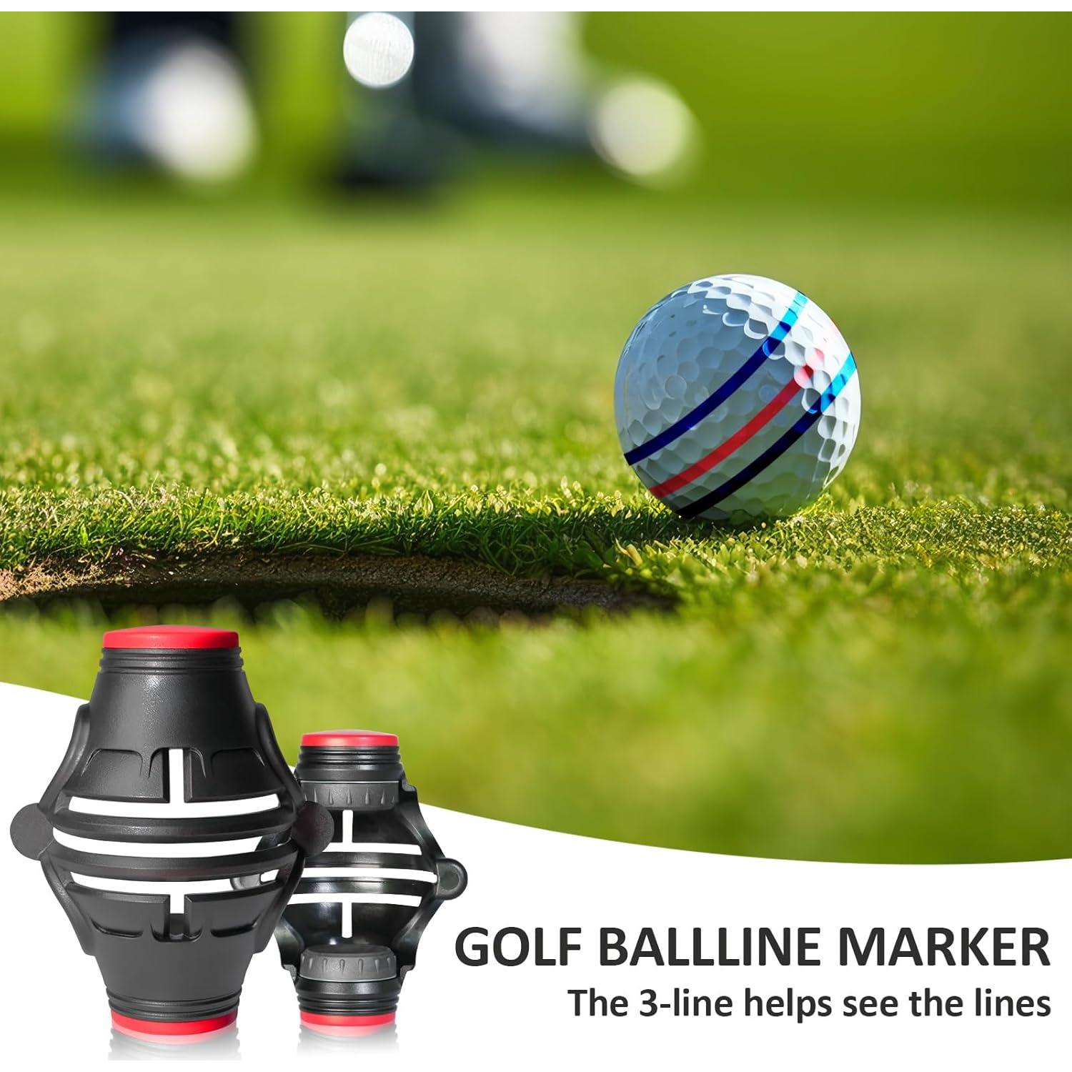 Marcador de Pelotas de Golf OlibaDu Triple Línea 360°