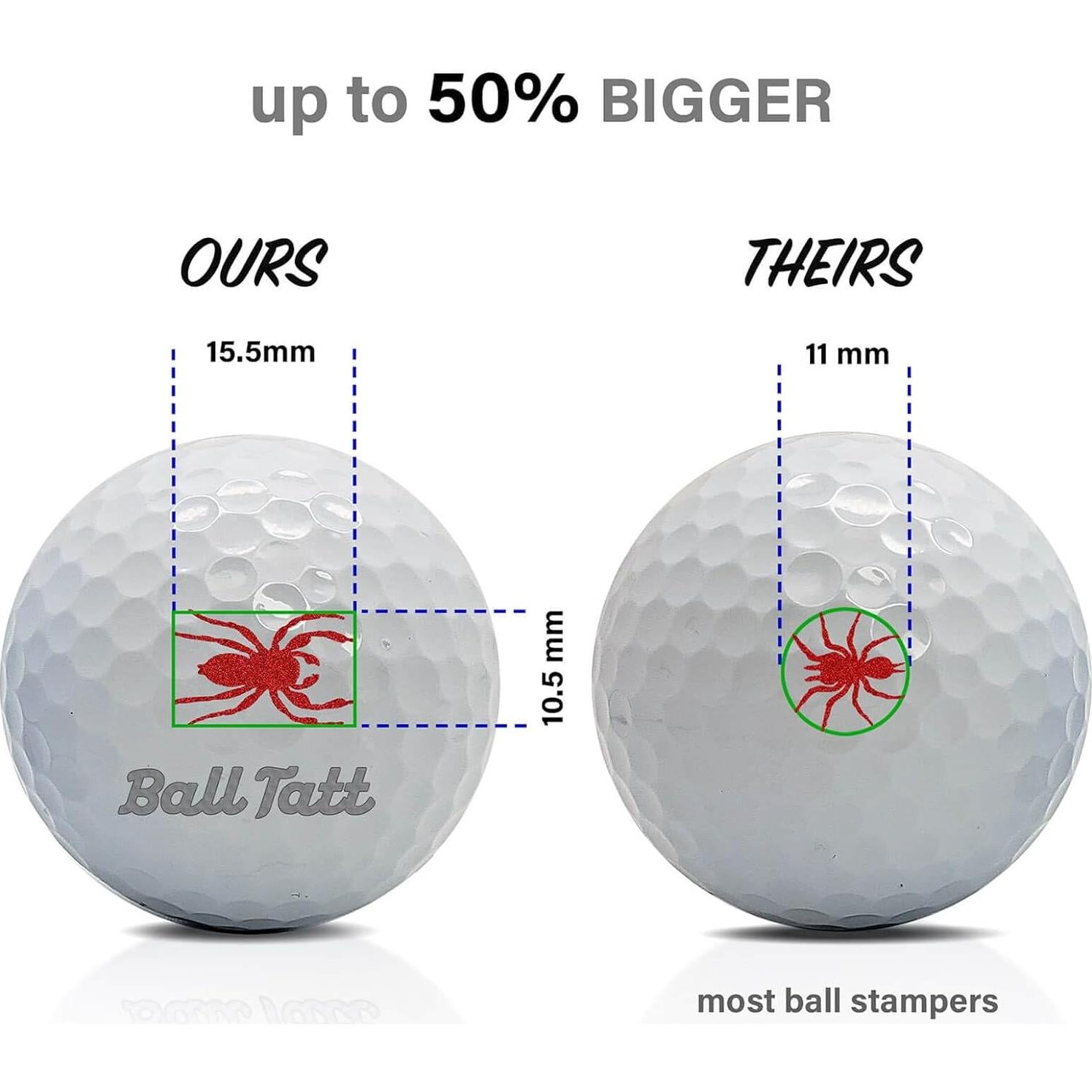 Sello de Pelota de Golf Ball Tatt - Autotintante, Color Hibisco