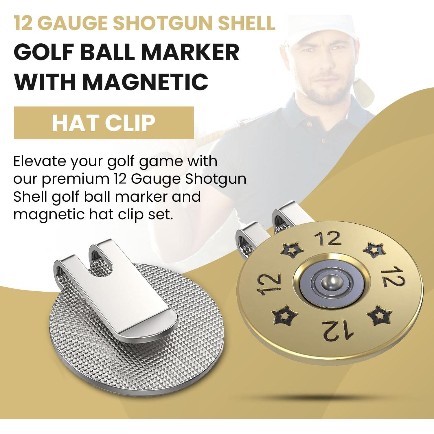 Marcador de Bola de Golf K9King con Clip Magnético - 12 Gauge