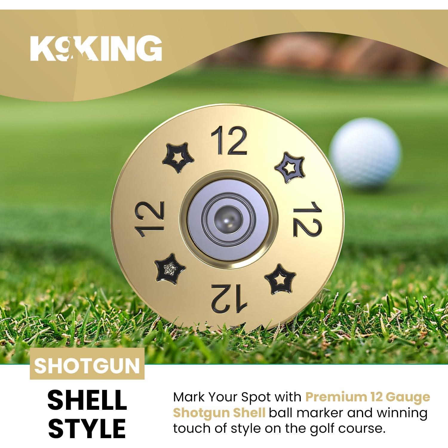 Marcador de Bola de Golf K9King con Clip Magnético - 12 Gauge