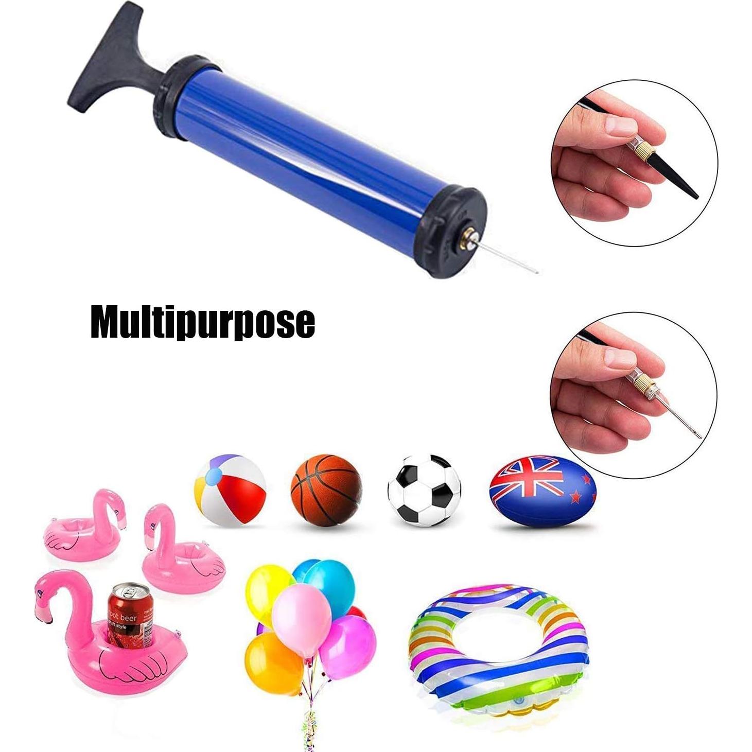 Bomba de Pelotas Manual HDNNC Azul con Agujas y Boquillas