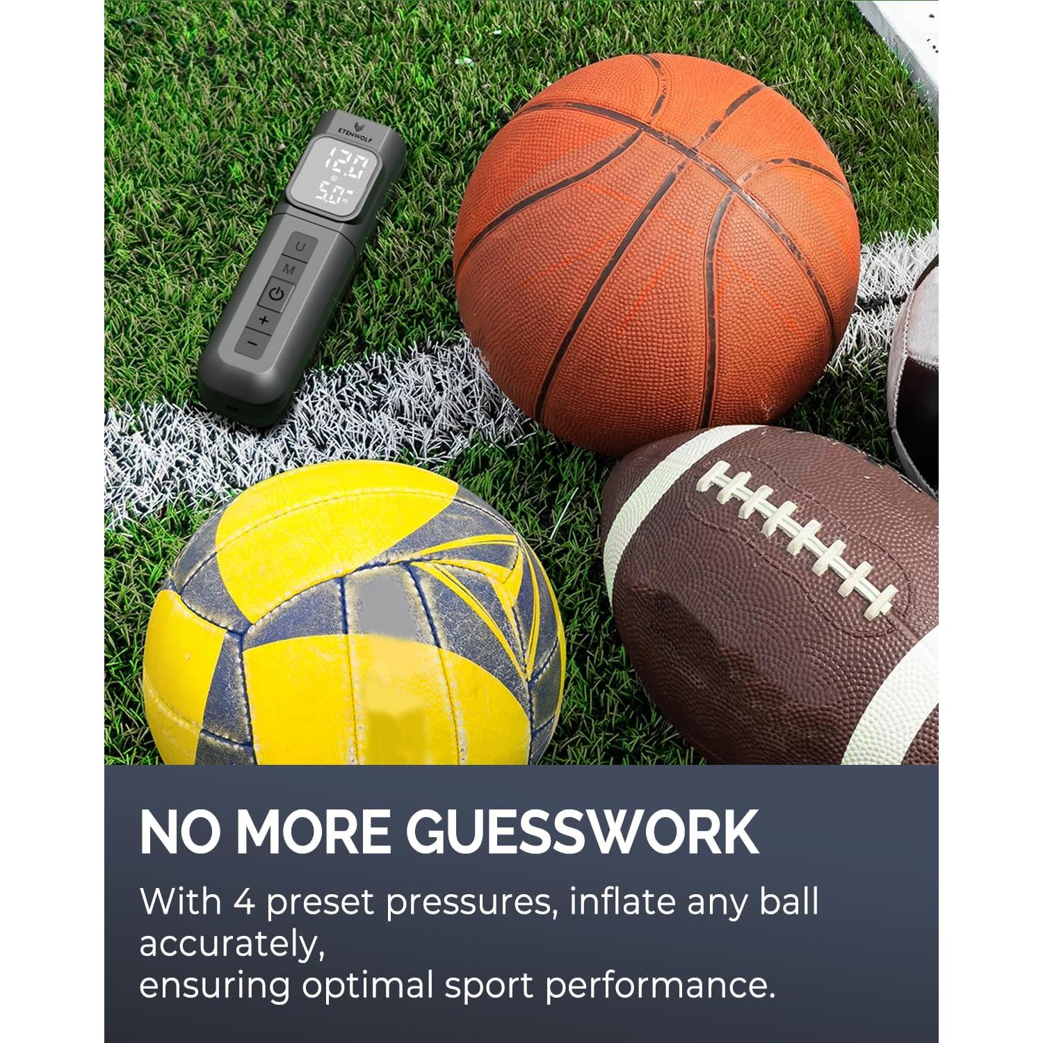 Bomba de Pelotas Eléctrica ETENWOLF P200 2000mAh con Manómetro