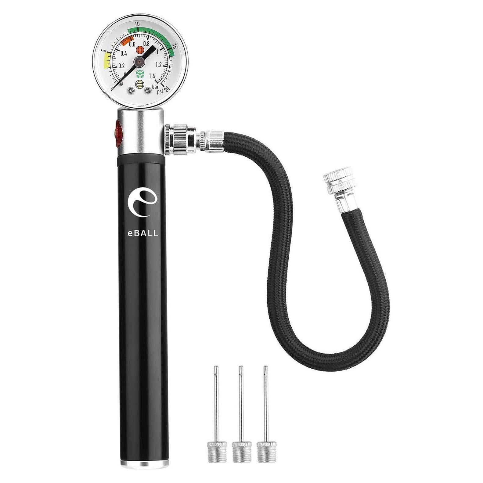 Bomba de aire manual eBall con manómetro para balones deportivos