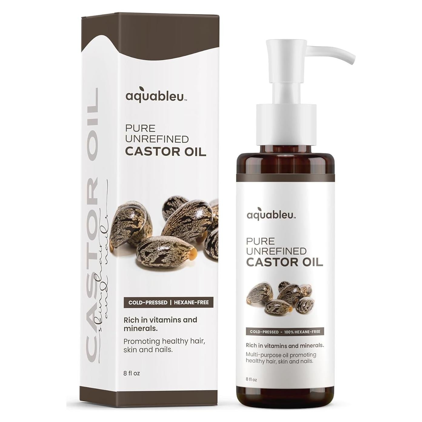 Aceite de Ricino 100% Natural Aquableu 227g - Piel y Cabello Saludables