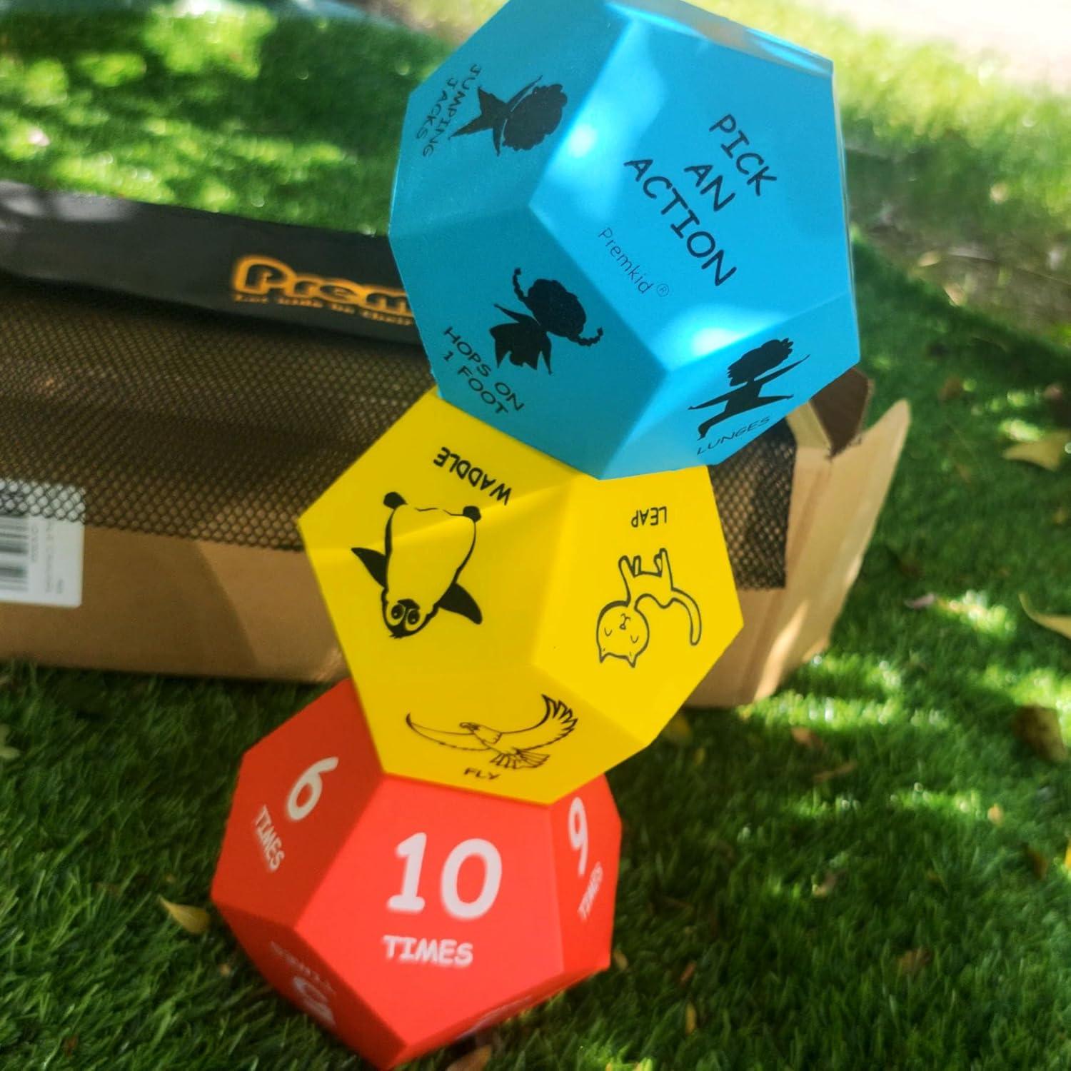 Dados de Ejercicio Gigantes Premkid para Niños - 12 Caras - 388g