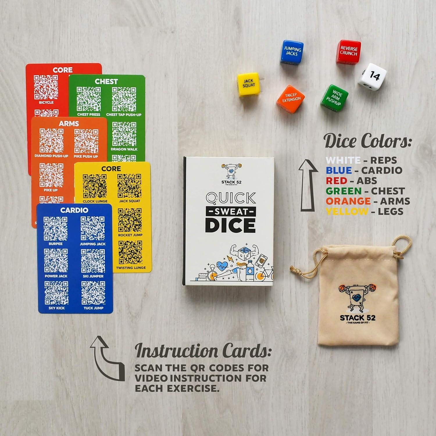 Dados de Fitness Quick Sweat Stack 52 - Ejercicio Sin Equipamiento