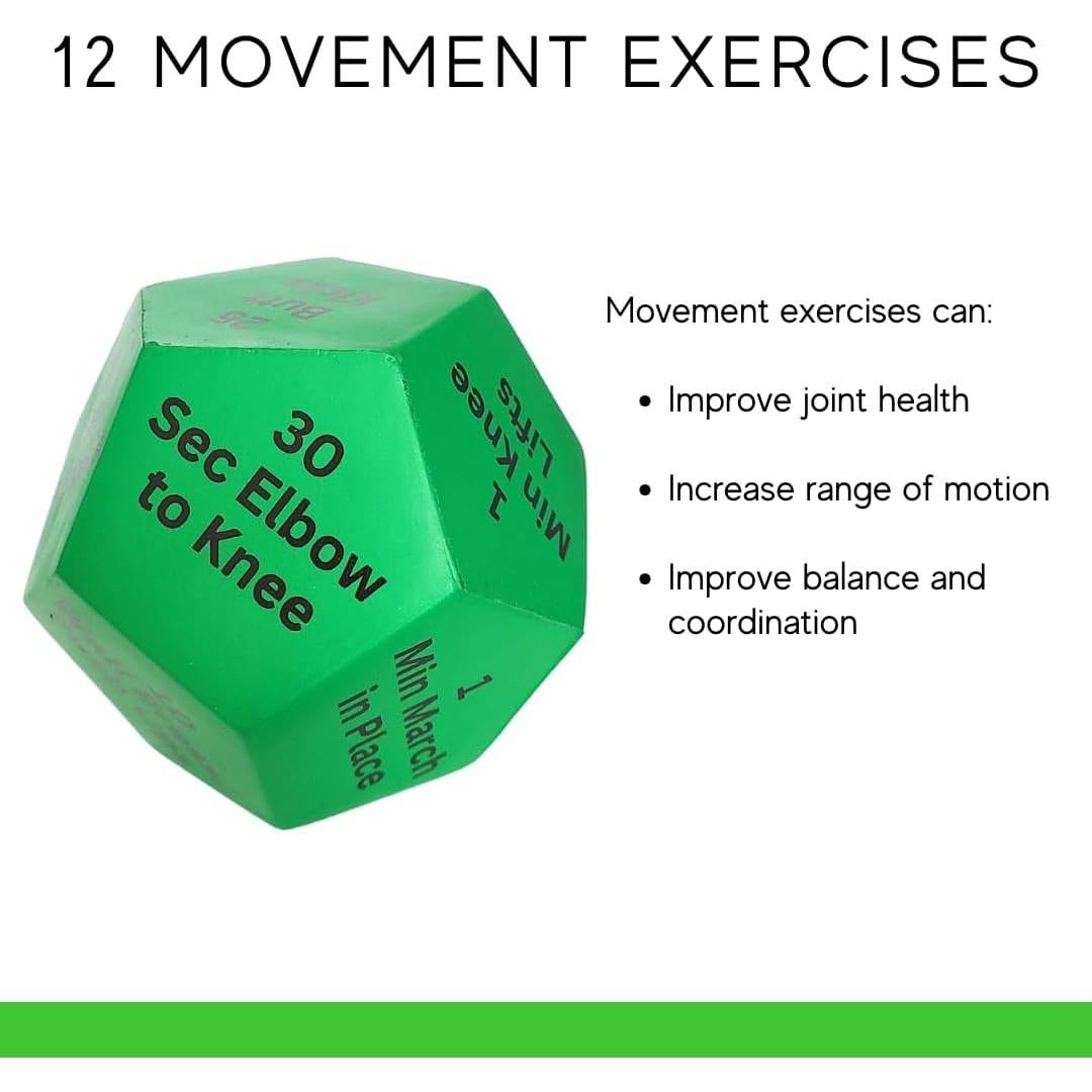 Set de 3 Dados de Fitness para Adultos Mayores - Recupera Tu Forma