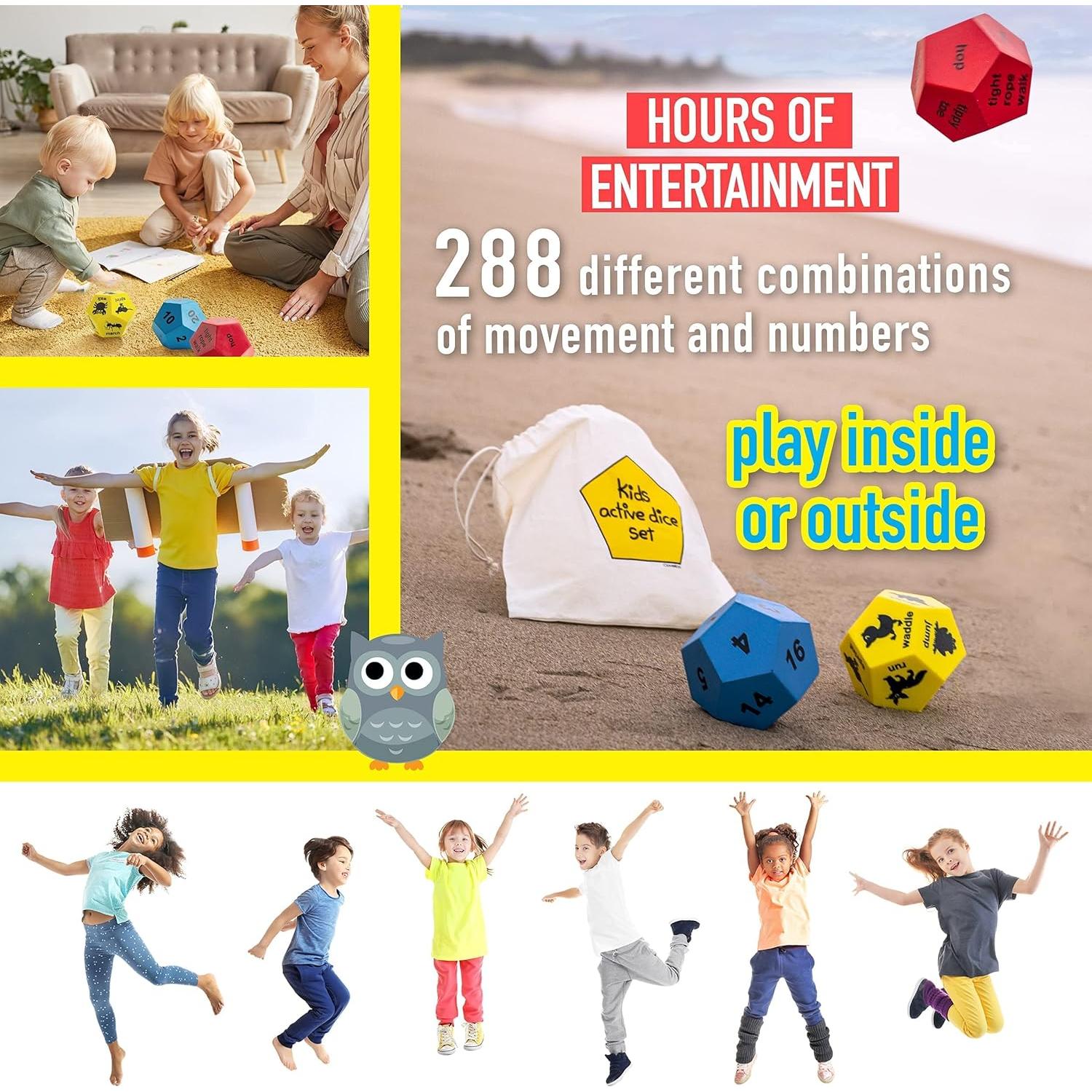 Set de Dados de Ejercicio para Niños Covelico - Actividades Divertidas