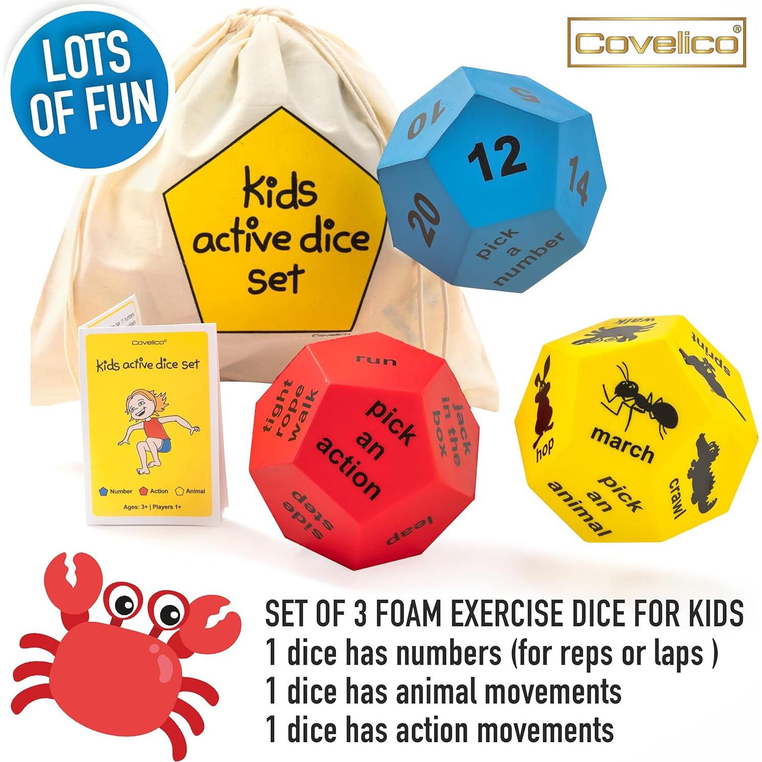 Set de Dados de Ejercicio para Niños Covelico - Actividades Divertidas