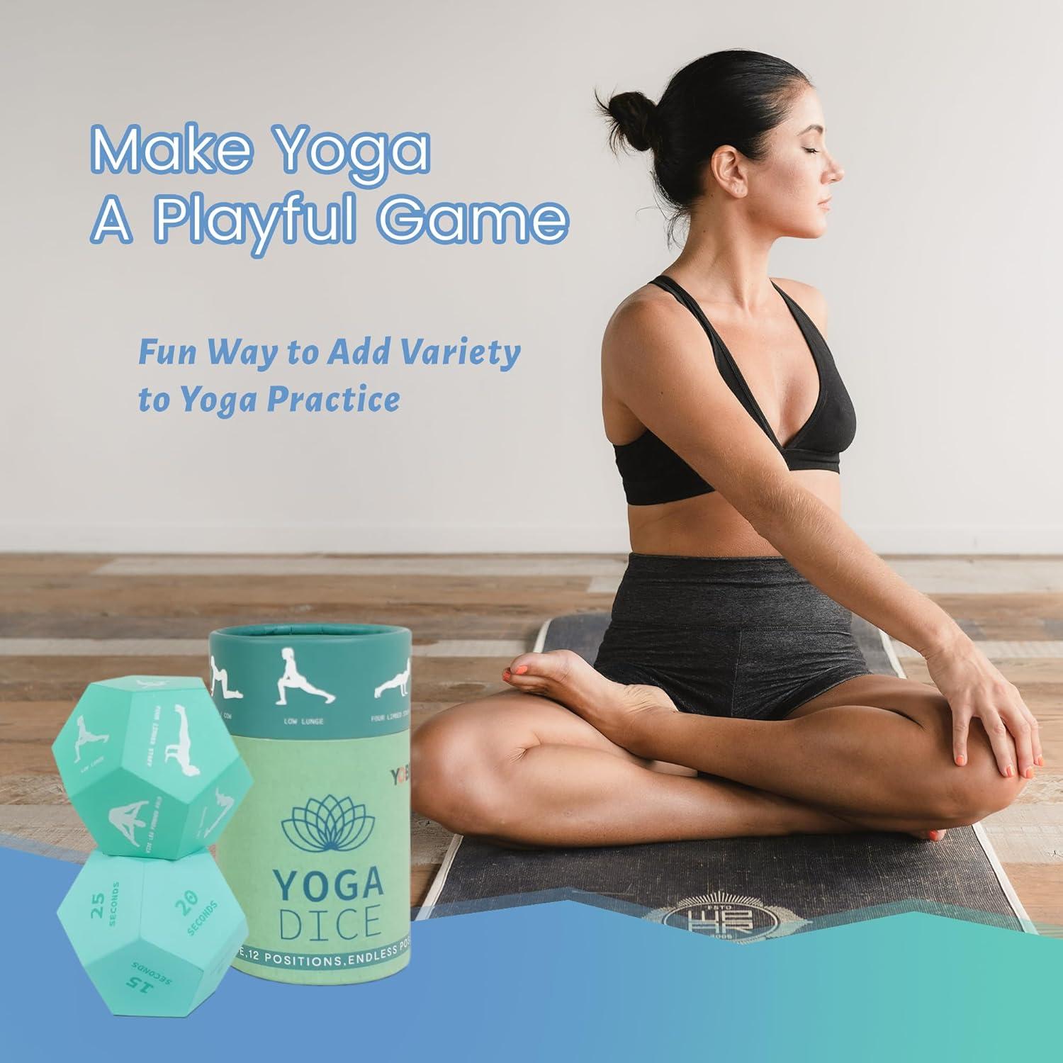 Juego de Dados de Yoga YOBRO - 12 Posturas para Ejercicio