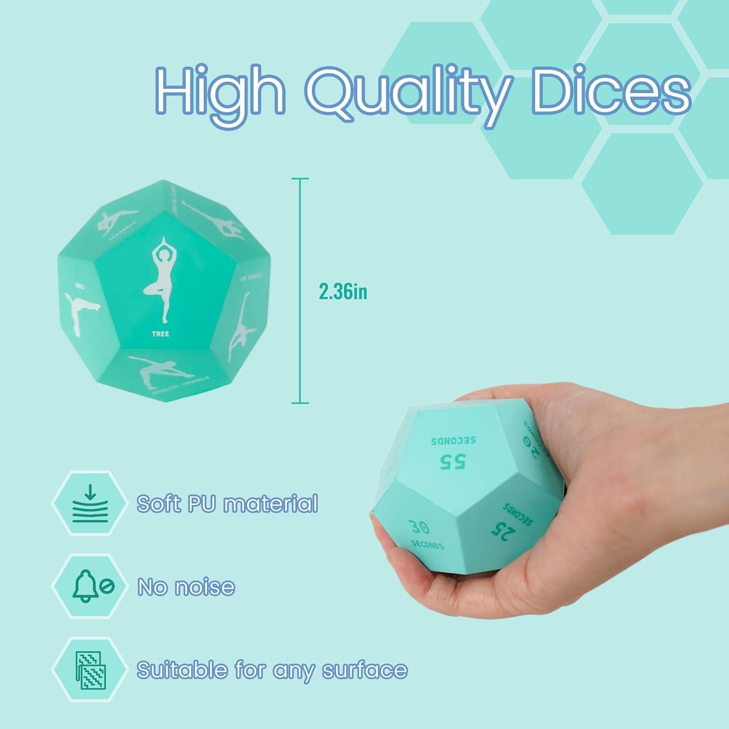 Juego de Dados de Yoga YOBRO - 12 Posturas para Ejercicio