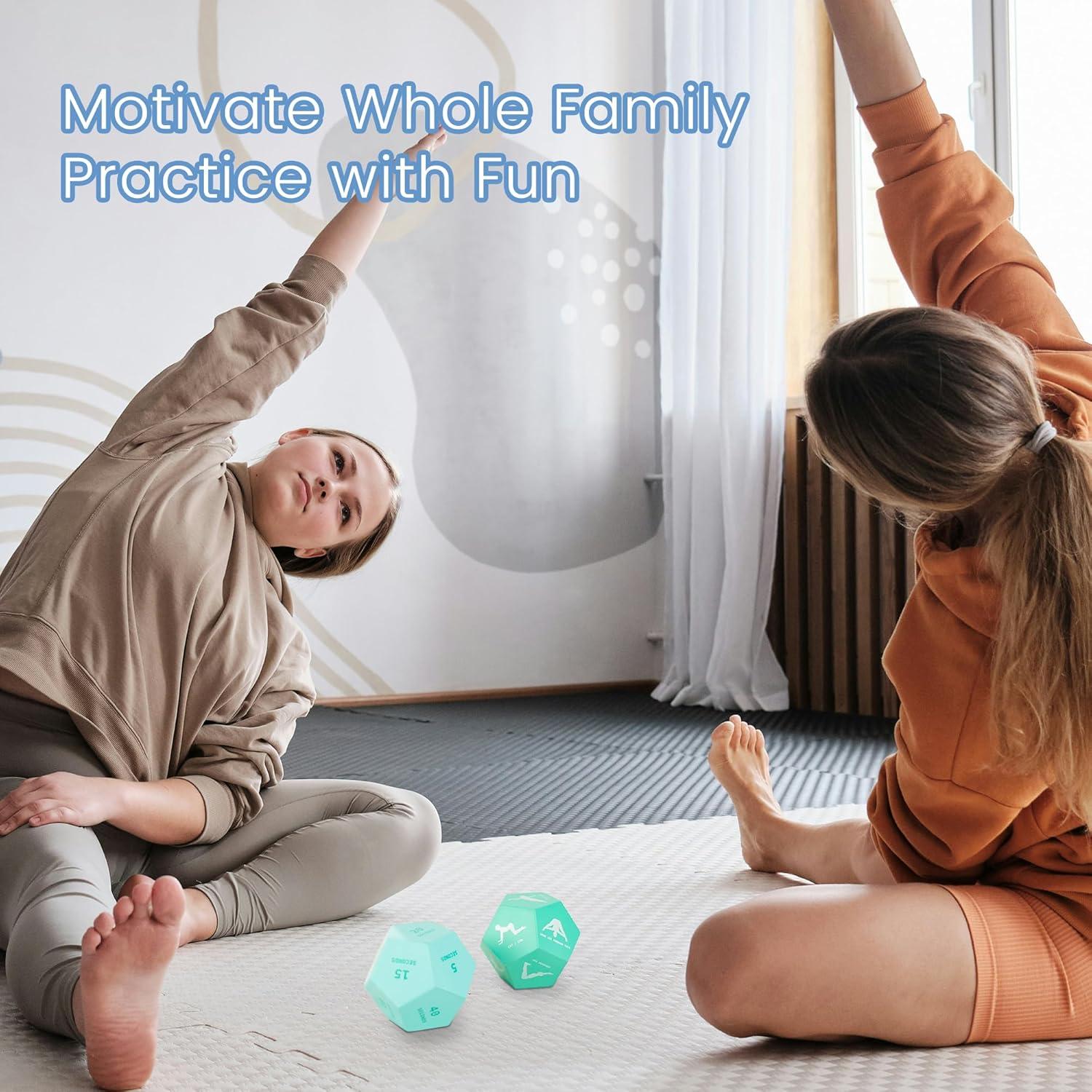 Juego de Dados de Yoga YOBRO - 12 Posturas para Ejercicio