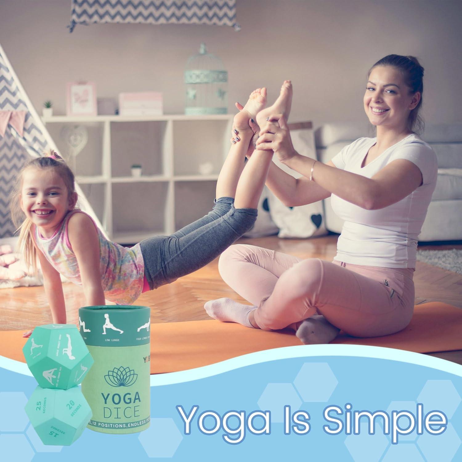 Juego de Dados de Yoga YOBRO - 12 Posturas para Ejercicio