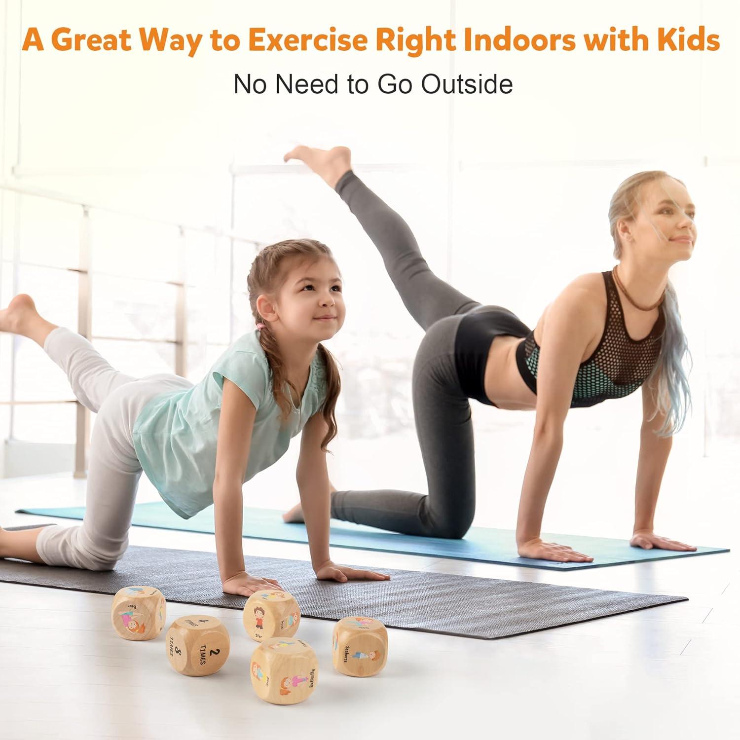 Juego de Dados de Yoga de Madera Homotte para Niños y Principiantes