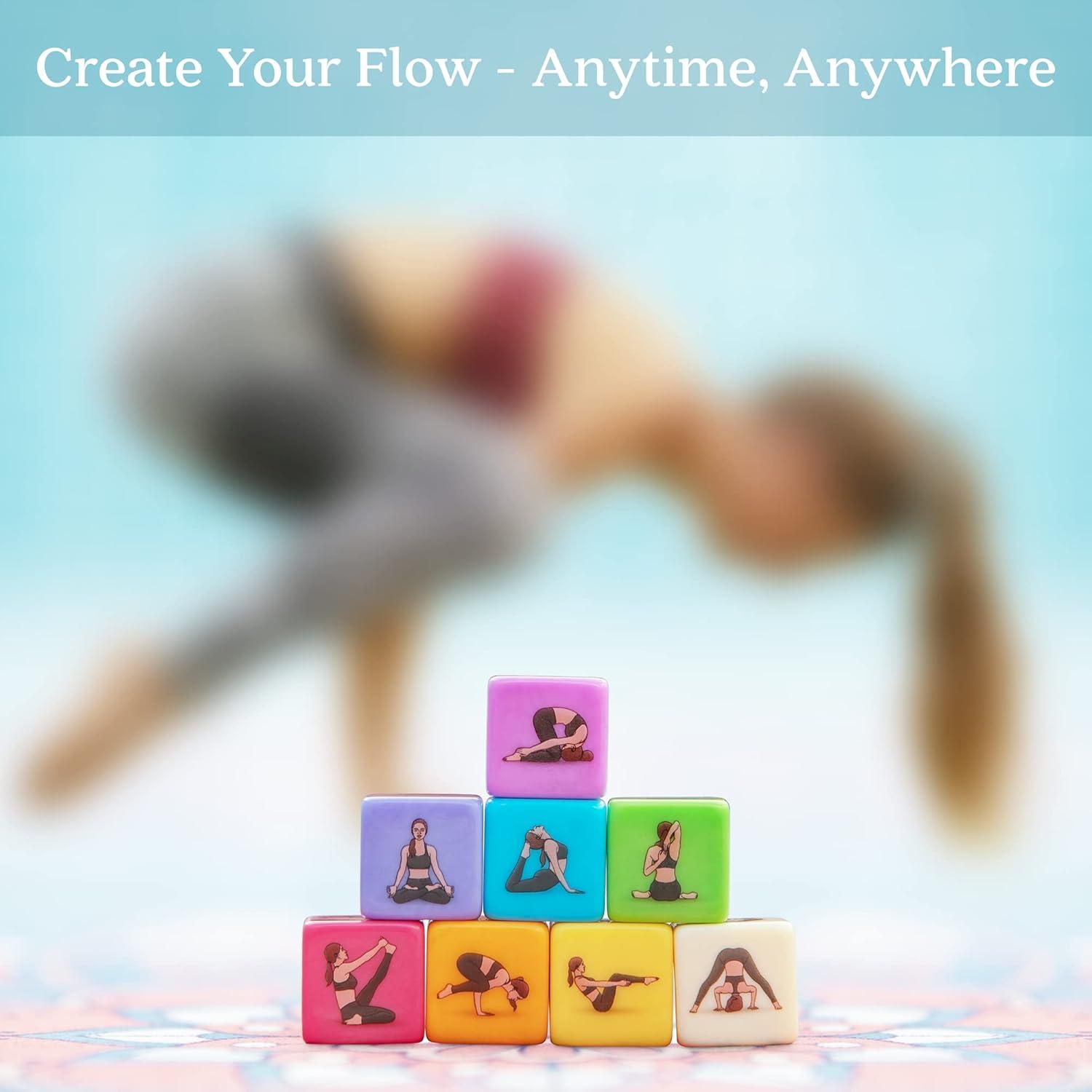 Dados de Yoga Asana Moon - 8 Dados Acrílicos con 48 Posturas