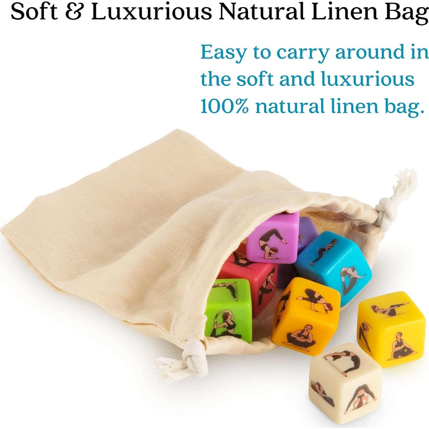 Dados de Yoga Asana Moon - 8 Dados Acrílicos con 48 Posturas