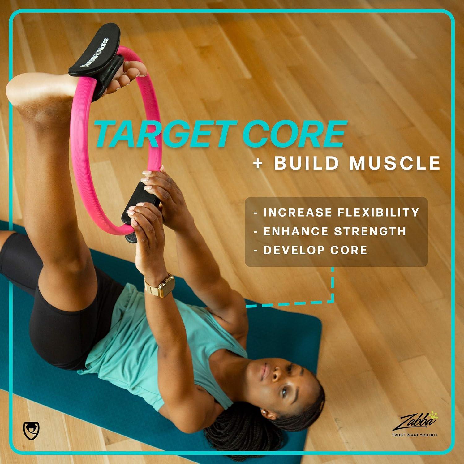 Anillo de Pilates URBNFit Rosa 35cm con Doble Agarre y Almohadillas