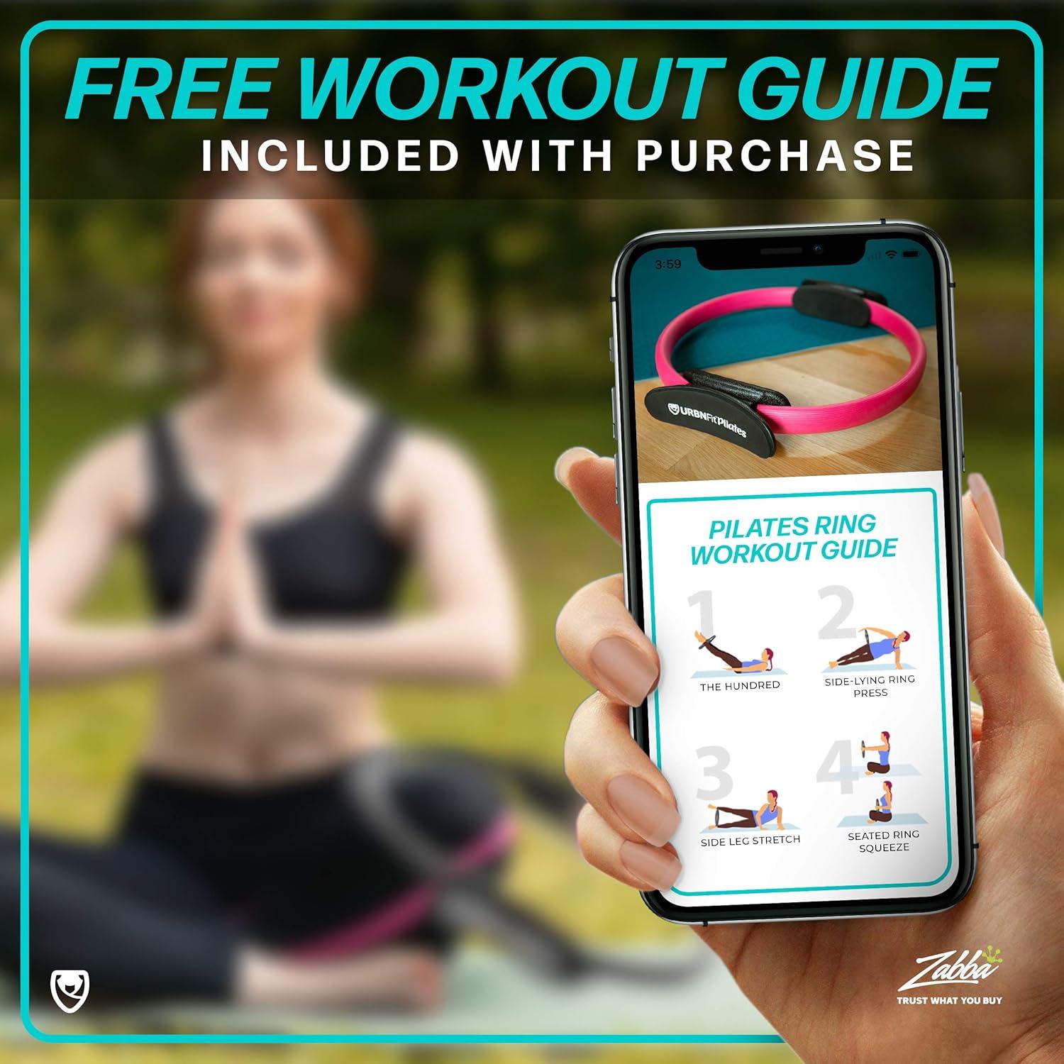 Anillo de Pilates URBNFit Rosa 35cm con Doble Agarre y Almohadillas