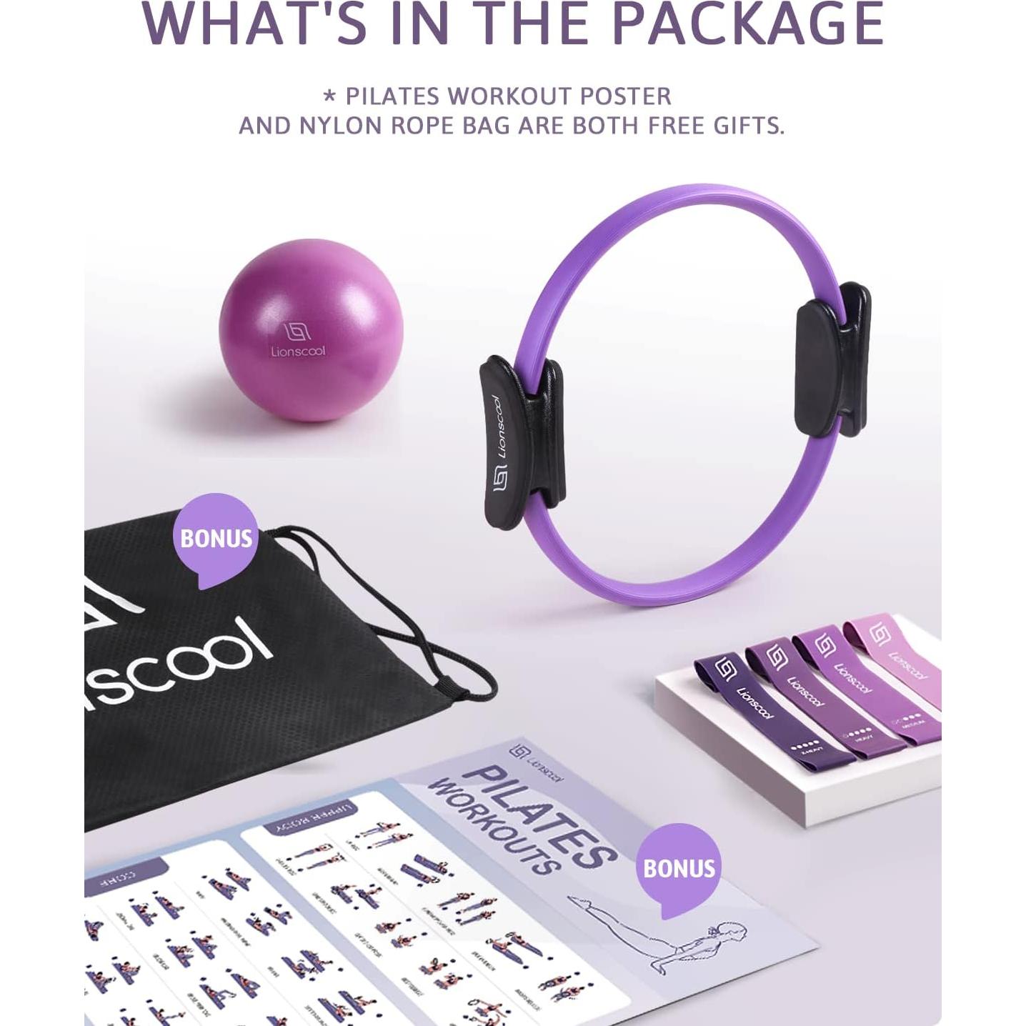Conjunto de Anillo de Pilates LIONSCOOL 35.56 cm con Accesorios