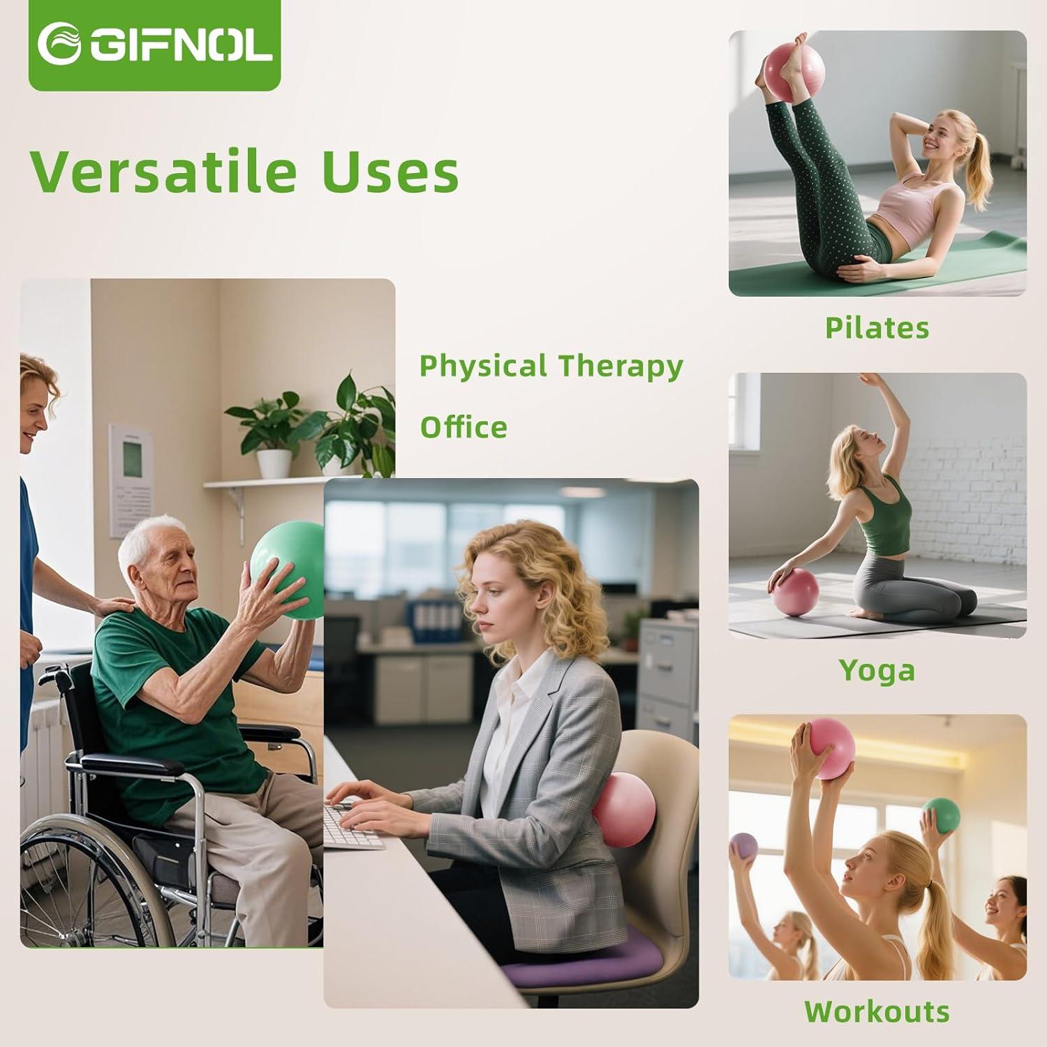 Juego de Anillos de Pilates GIFNOL con Pelotas y Bandas - Negro y Rosa