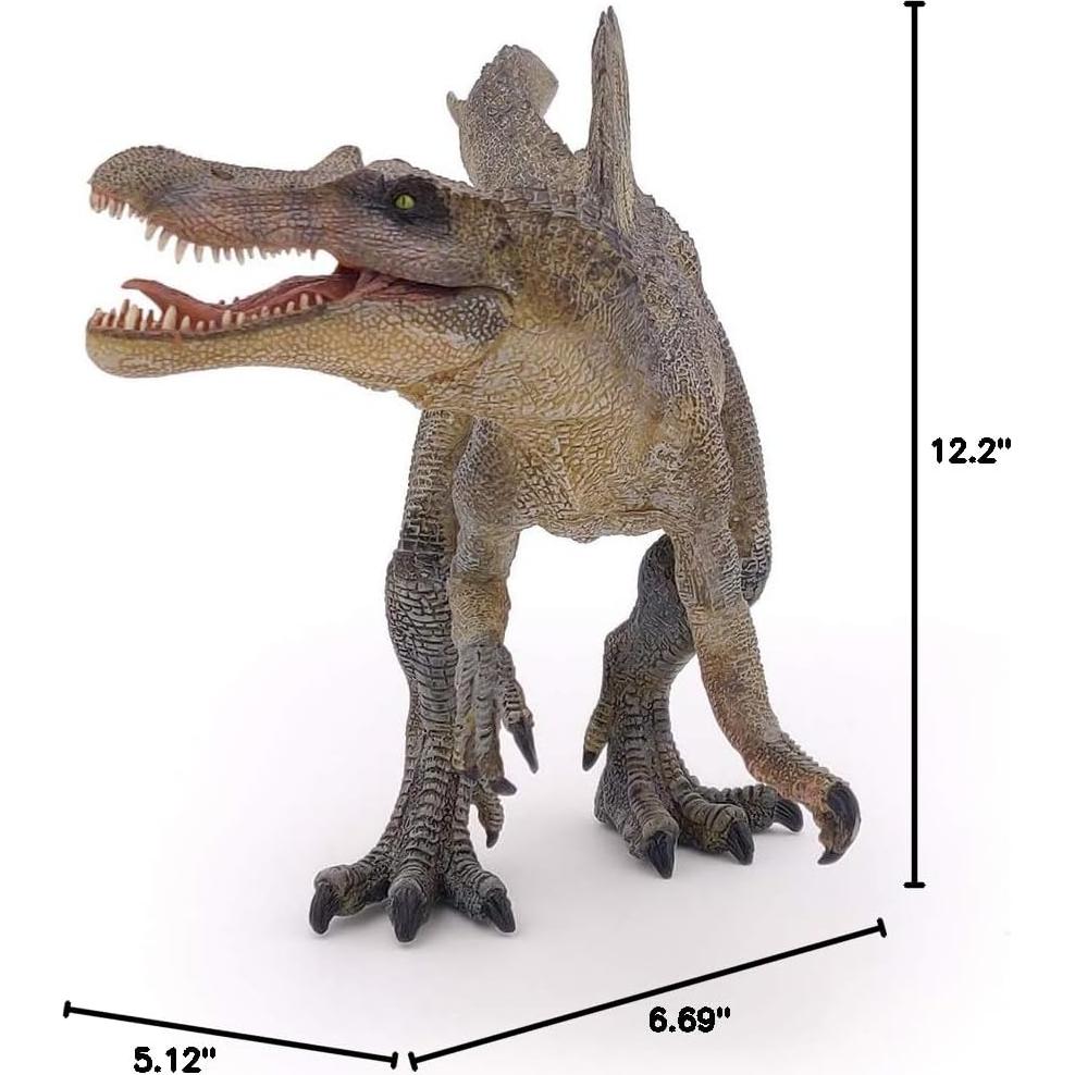 Spinosaurus Dinosaur Figurine - Prehistoric Predator Toy for Kids Age 3+ - Hand-Painted Realistic Cretaceous Carnivore - Educational Collectible Model - 31 x 13 x 17 cm - 55011