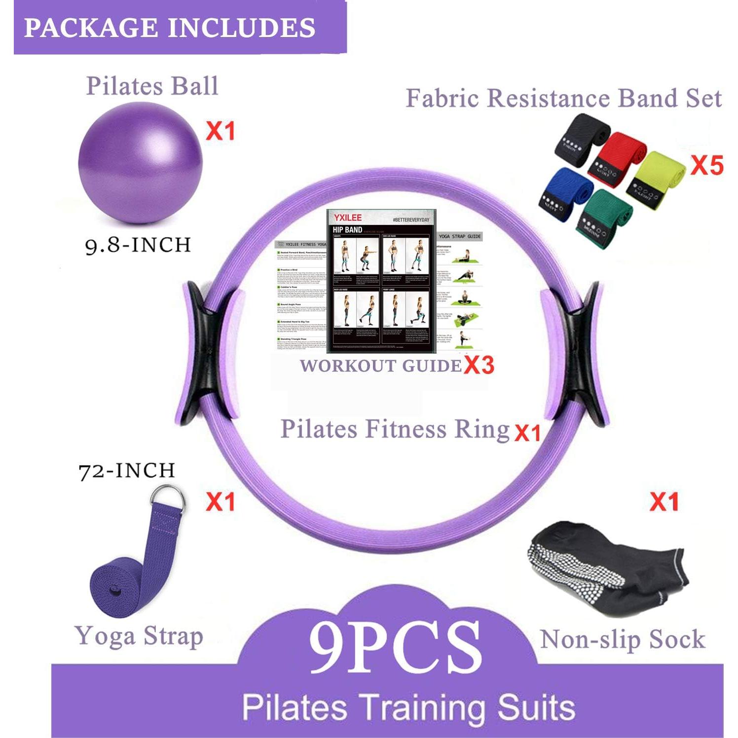 Conjunto de Anillo de Pilates YXILEE 9 Piezas - Ejercicio en Casa