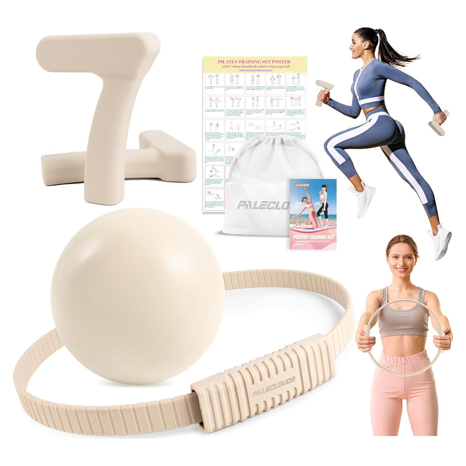Kit de Pilates Paleclouds con Anillo, Mancuernas y Pelota
