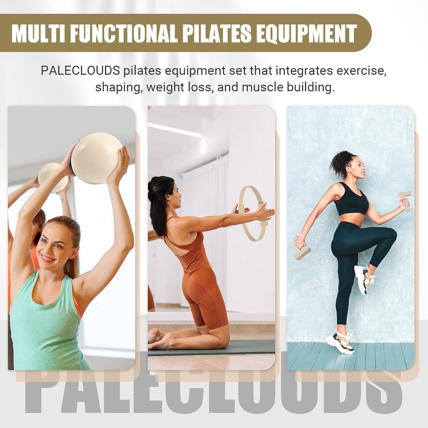 Kit de Pilates Paleclouds con Anillo, Mancuernas y Pelota