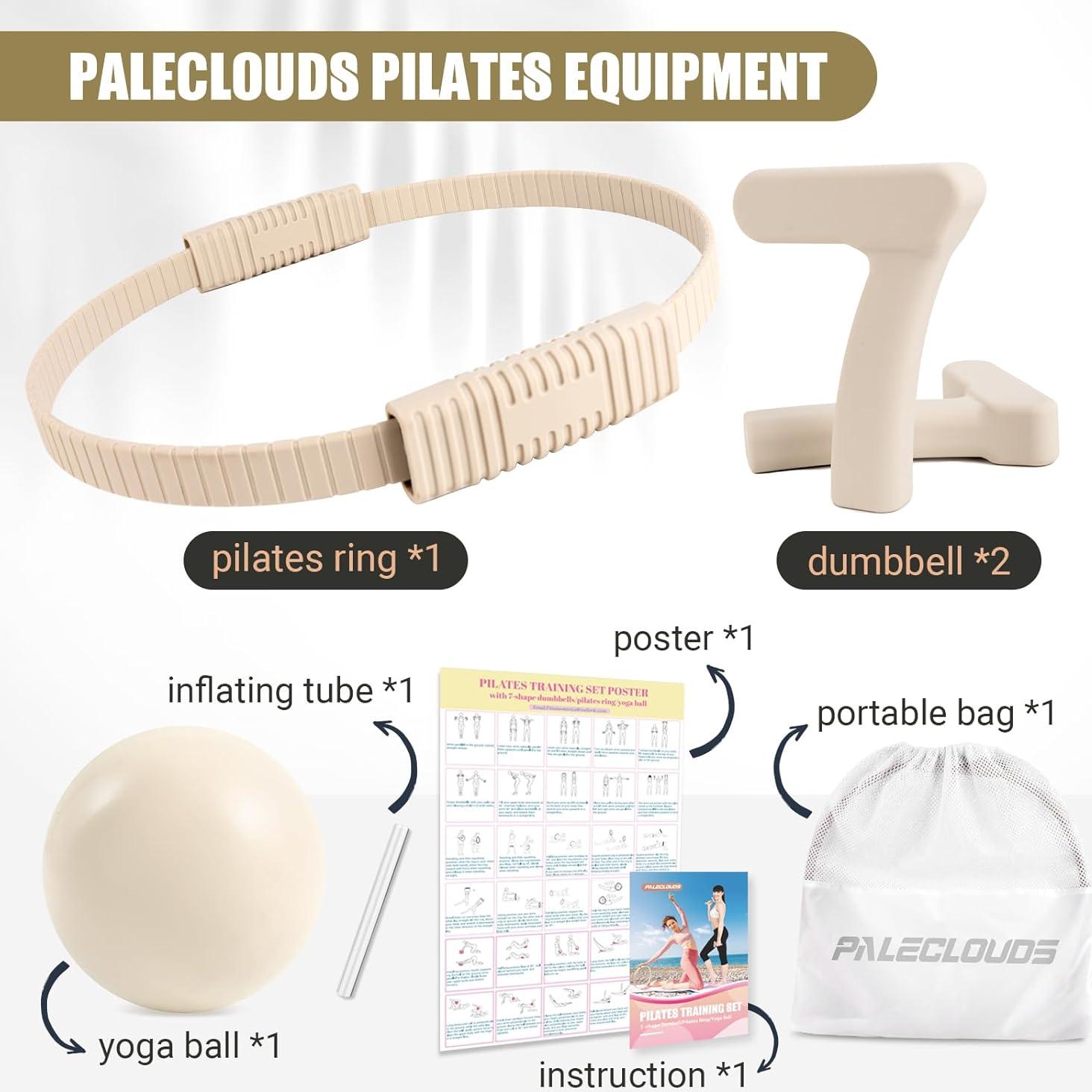 Kit de Pilates Paleclouds con Anillo, Mancuernas y Pelota