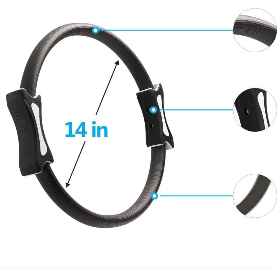 Círculo de Pilates Altatac 35.56 cm con Doble Agarre Negro