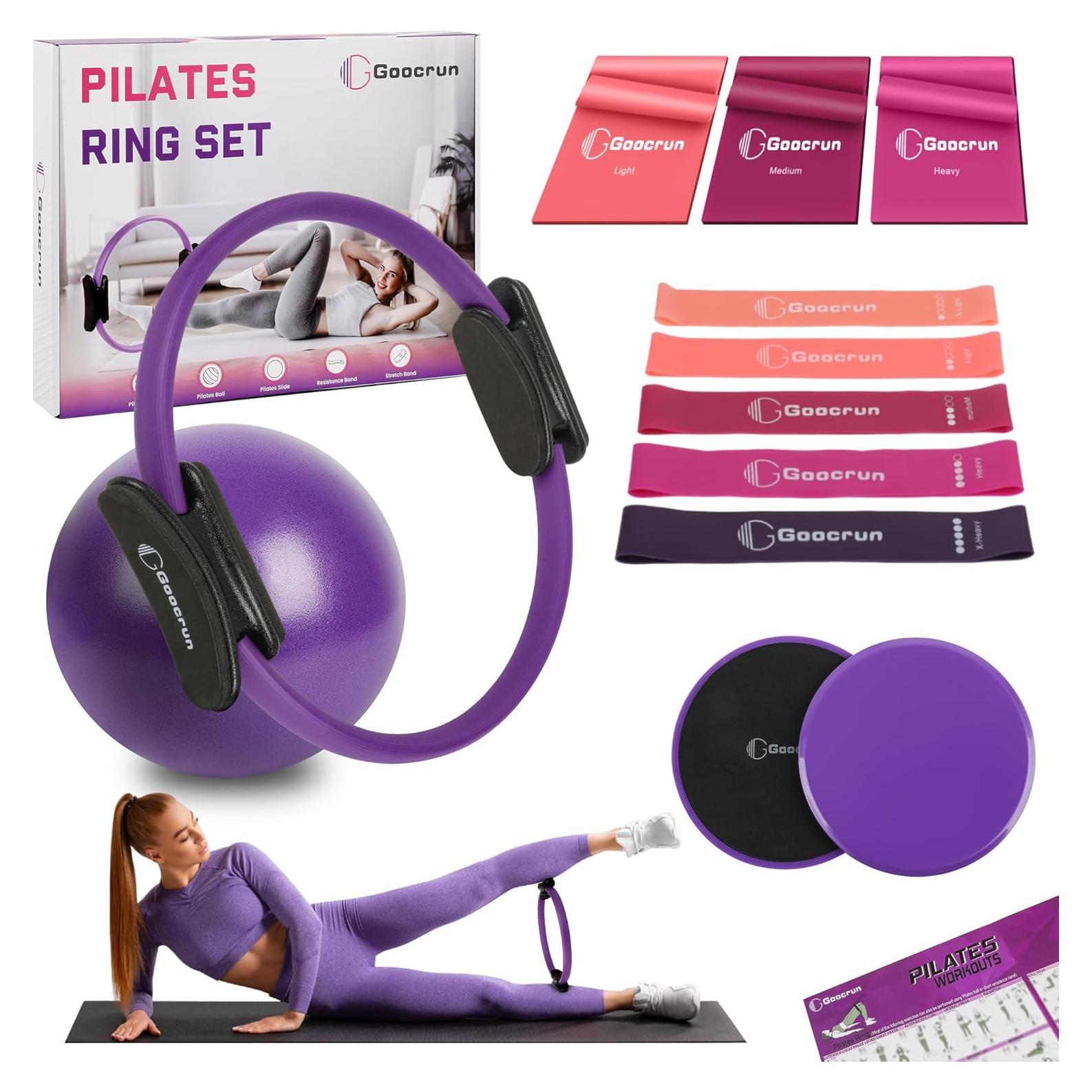 Conjunto de Anillo de Pilates Goocrun con Bandas y Pelota