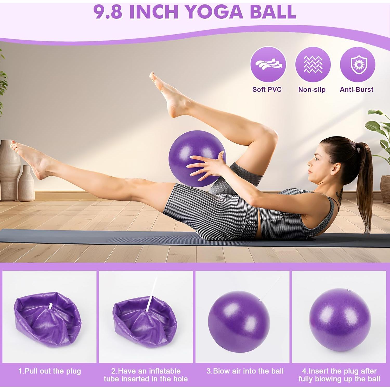 Conjunto de Anillo de Pilates Goocrun con Bandas y Pelota