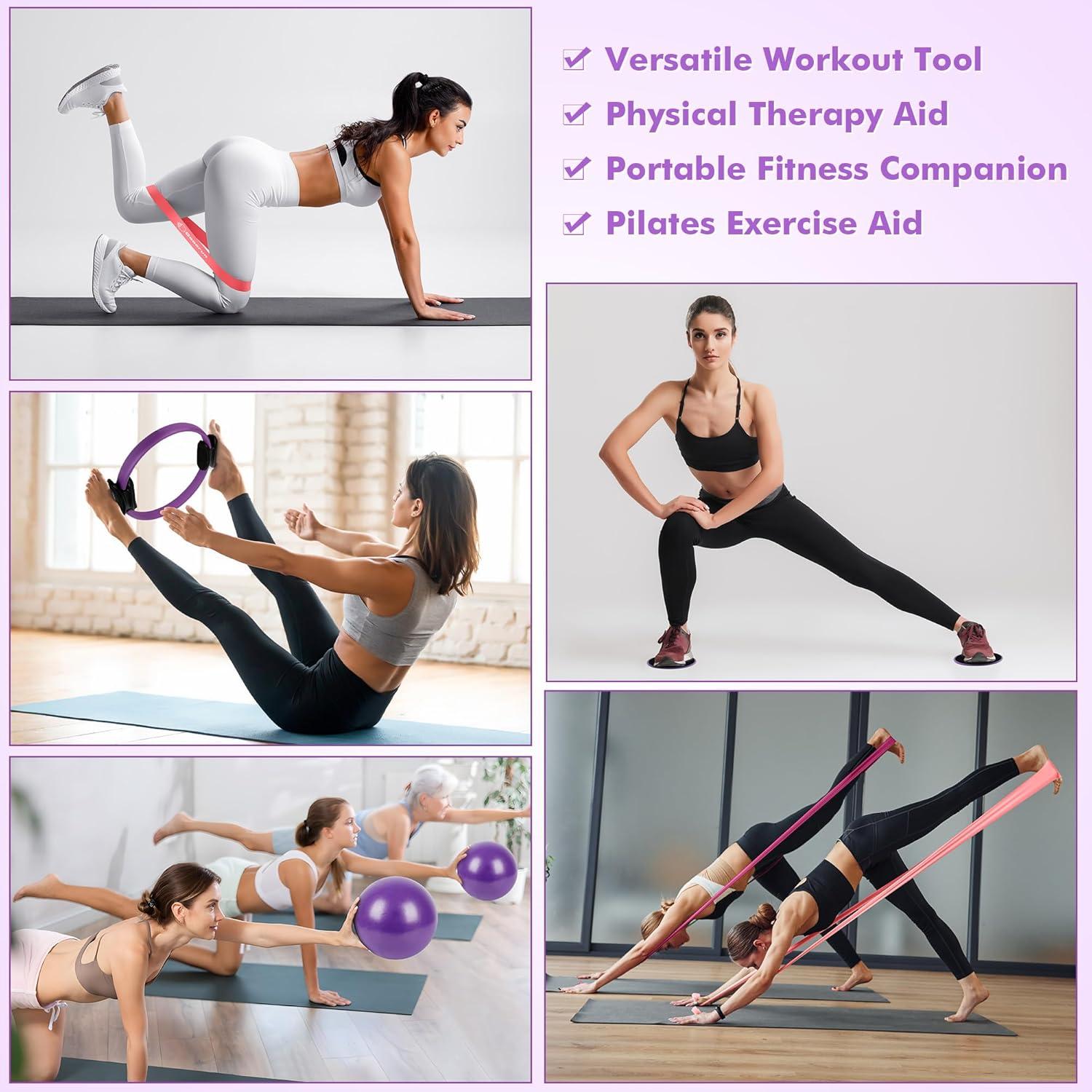 Conjunto de Anillo de Pilates Goocrun con Bandas y Pelota