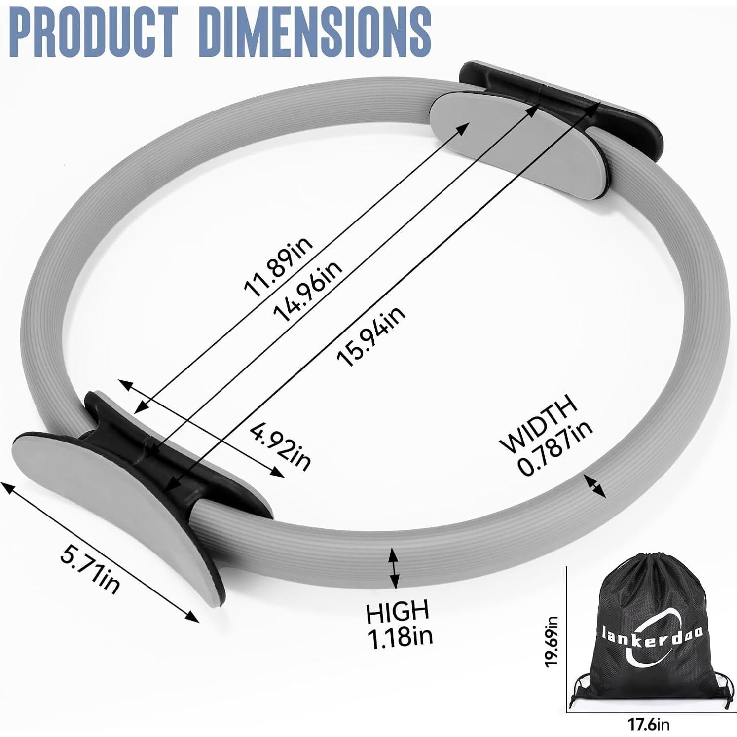 Círculo de Fitness Lankerdoo 37.95 cm con Mangos Acolchados