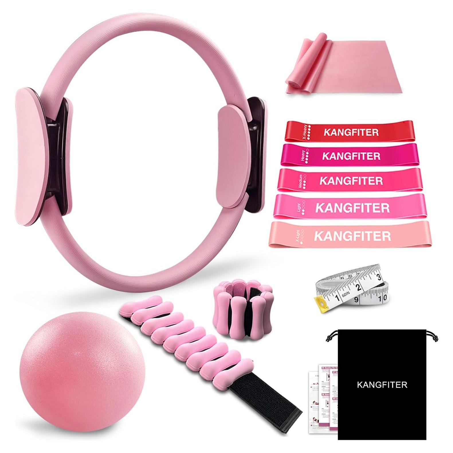 Kit de Pilates KANGFITER 11 Piezas - Anillo, Pelota, Pesas